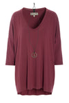 OVERSIZED BLUSE V-AUSSCHNITT - 96078 - BORDEAUX