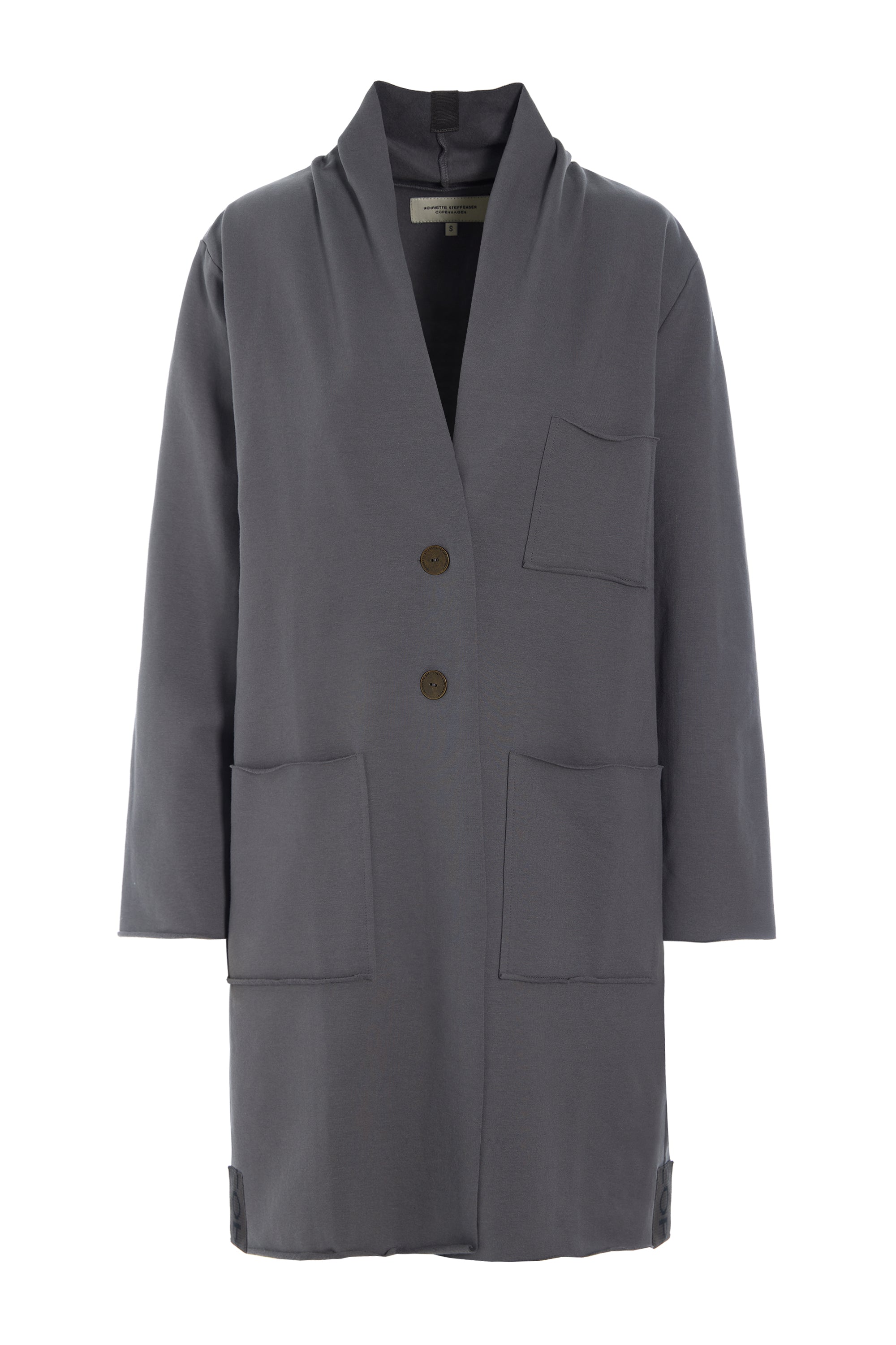HENRIETTE STEFFENSEN COPENHAGEN OVERSIZE BLAZER - 77005 CARDIGANS GREY 905