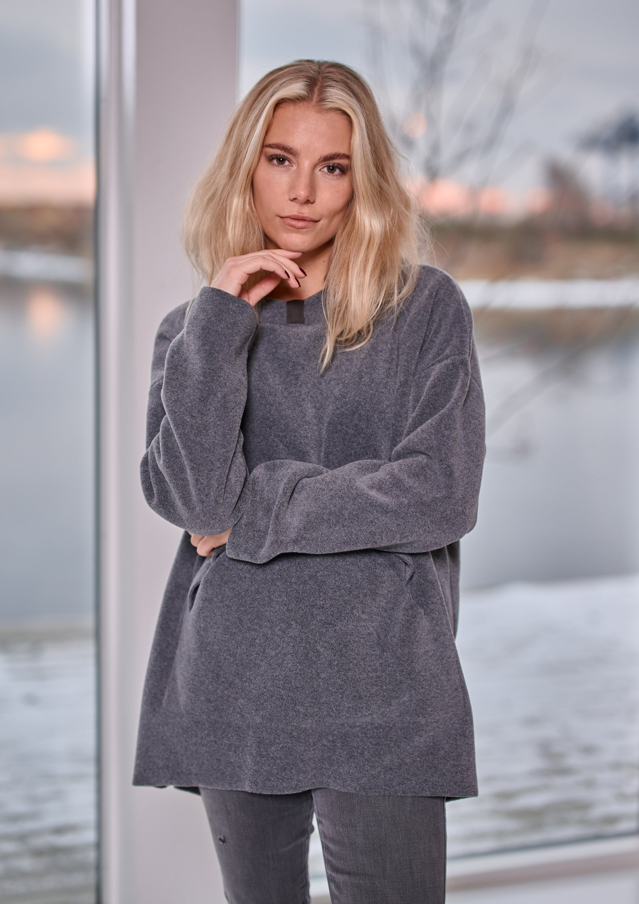 HENRIETTE STEFFENSEN COPENHAGEN OVERSIZE KAPUZENPULLOVER - 7160 HOODIES GREY 905