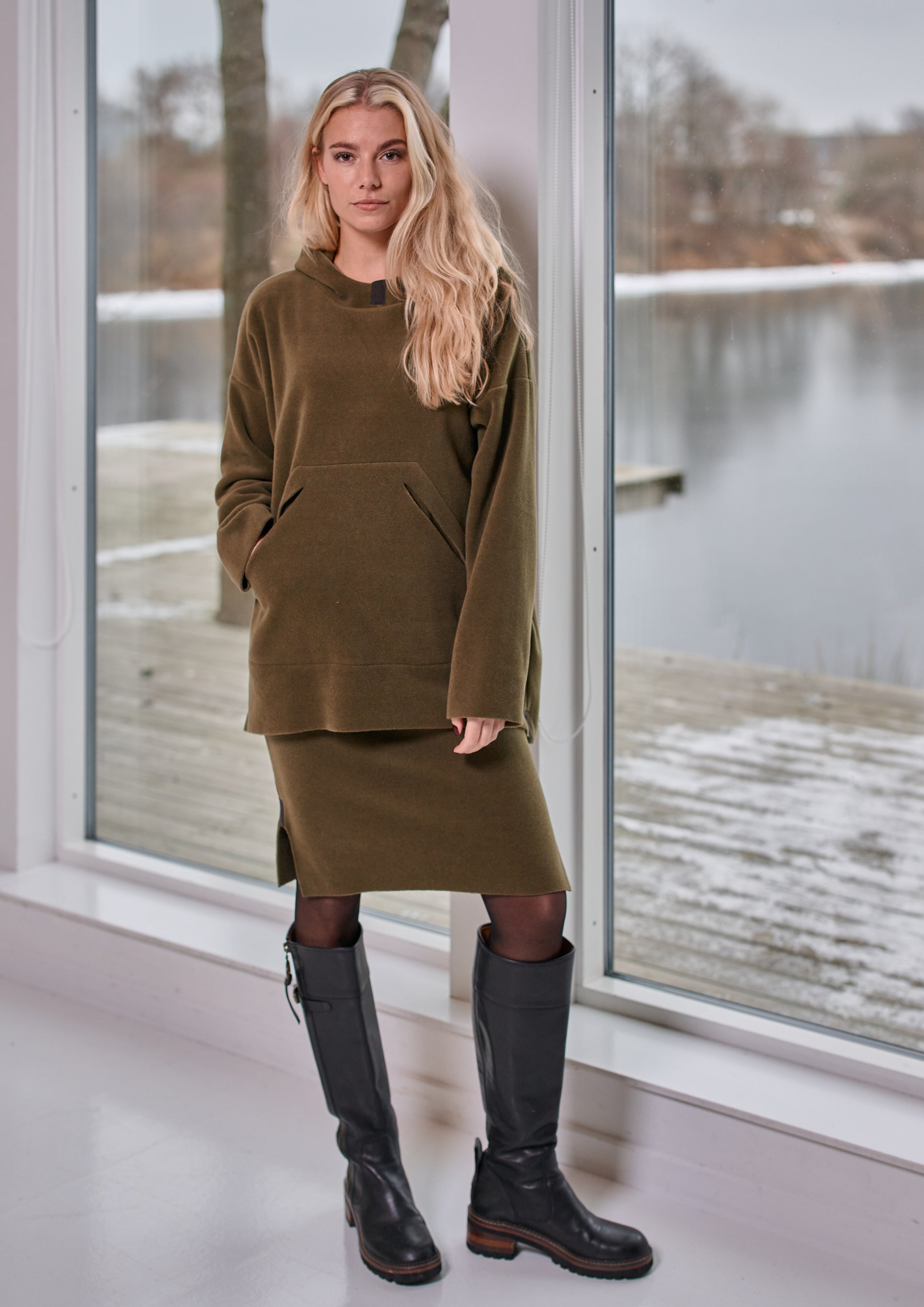 HENRIETTE STEFFENSEN COPENHAGEN OVERSIZE KAPUZENPULLOVER - 7160 HOODIES MOSS 611