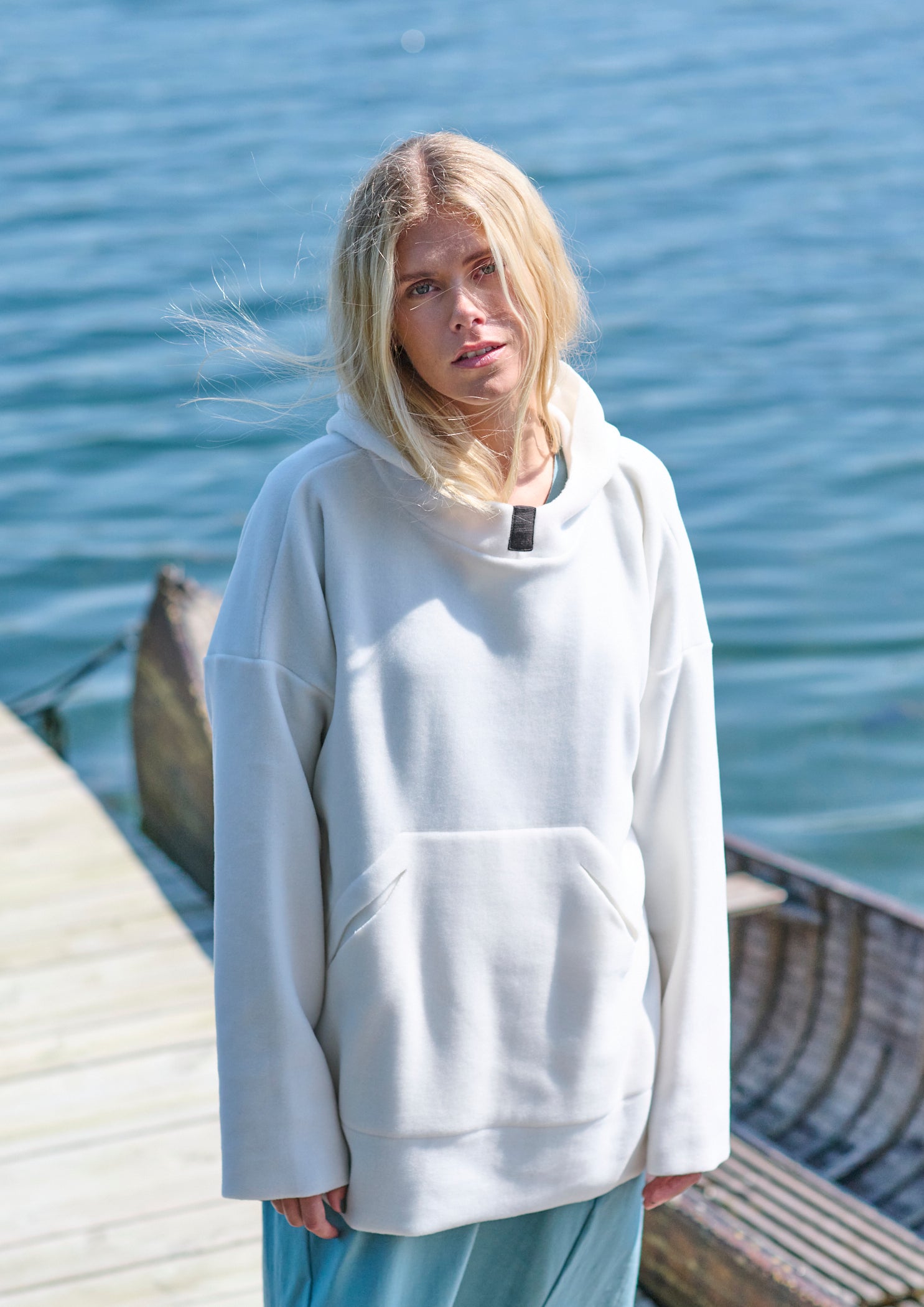 HENRIETTE STEFFENSEN COPENHAGEN OVERSIZE KAPUZENPULLOVER - 7160 HOODIES OFF WHITE 802