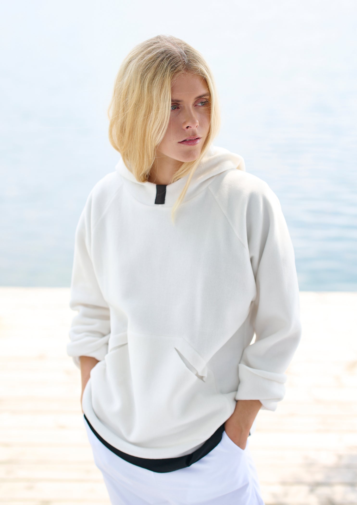 HENRIETTE STEFFENSEN COPENHAGEN OVERSIZE KAPUZENPULLOVER - 7160 HOODIES OFF WHITE 802