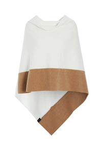 PONCHO 2 FARBIGE - 4068 - OFF WHITE/CAMEL