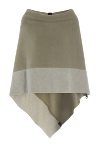 PONCHO 2 FARBIGE - 4068 - OLIVE/SAND