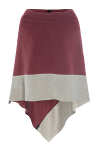 PONCHO 2 FARBIGE - 4068 - WINE/SAND