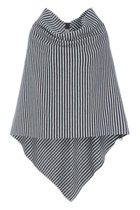 PONCHO MIT LÄNGE - 4076 - STRIPES B&W