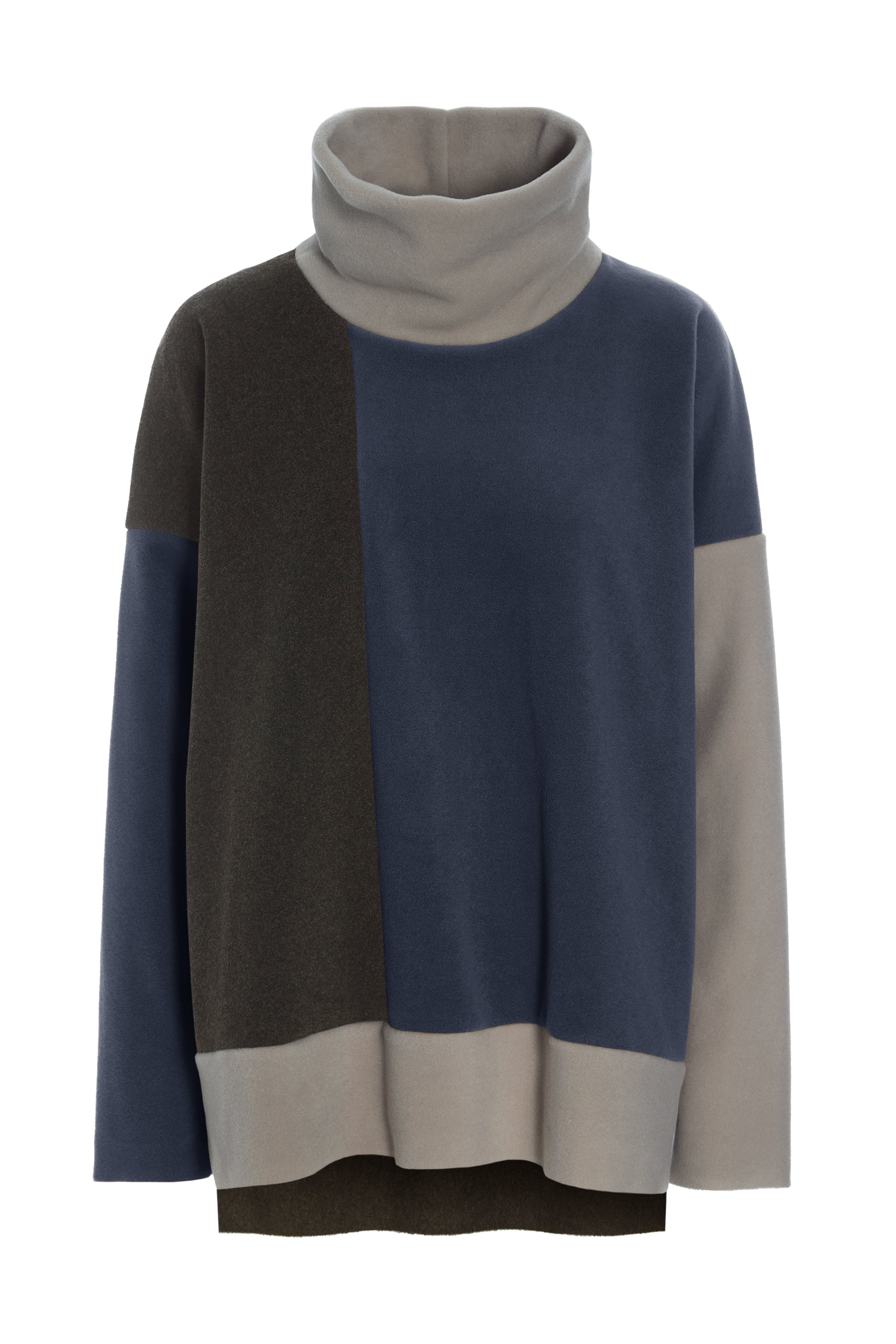 HENRIETTE STEFFENSEN COPENHAGEN PULLOVER PATCH - 1380 BLUSER EVENING BLUE/CHOCOLATE/ELEPH 322