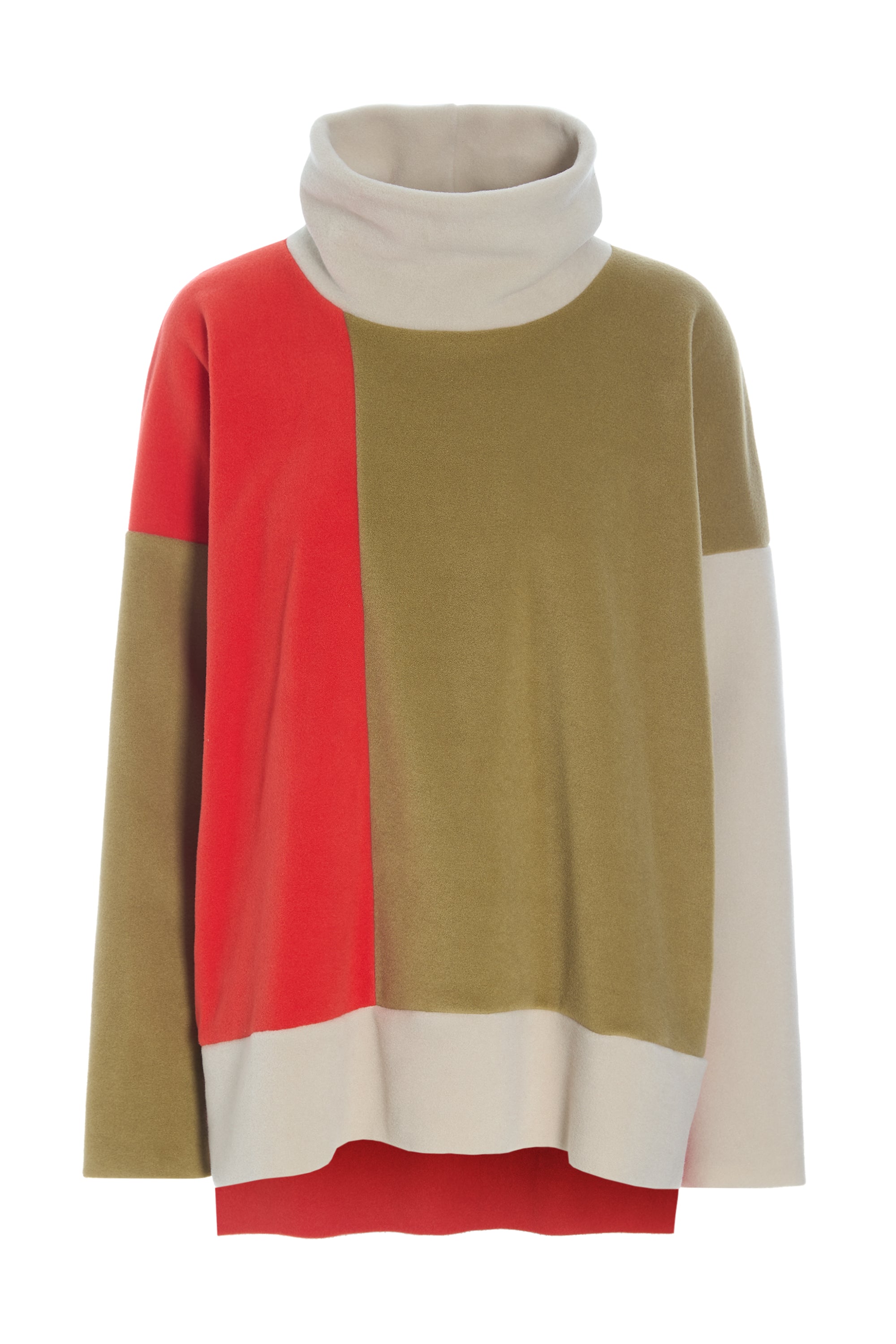 HENRIETTE STEFFENSEN COPENHAGEN PULLOVER PATCH - 1380 BLUSER OLIVE/TOMATO/KIT 321