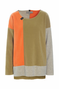 SWEATER PATCH - 1369 - OLIVE/SAND/ORANGE