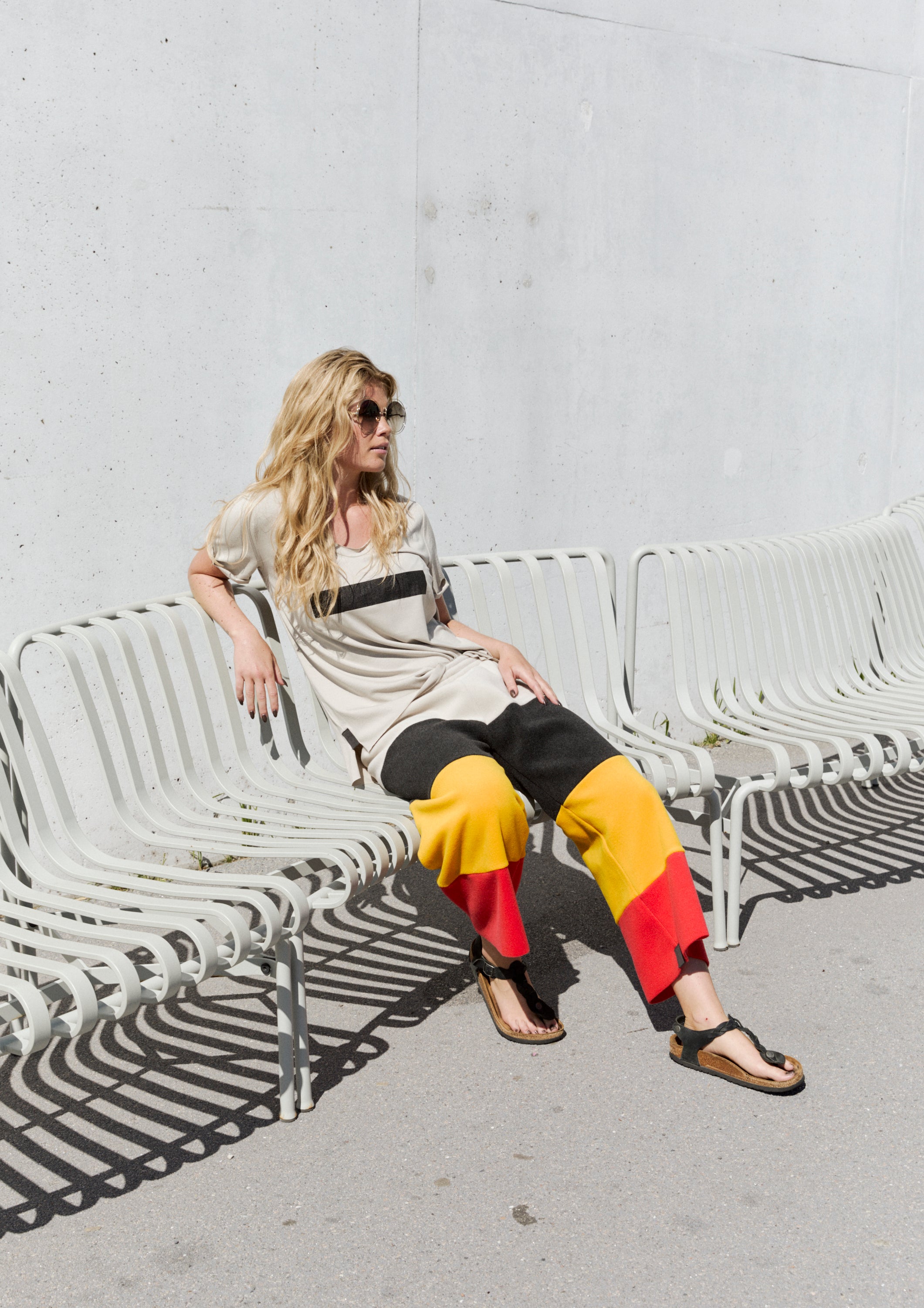 HENRIETTE STEFFENSEN COPENHAGEN RAINBOW FLARE HOSEN 3/4 BUKSER RAINBOW 899