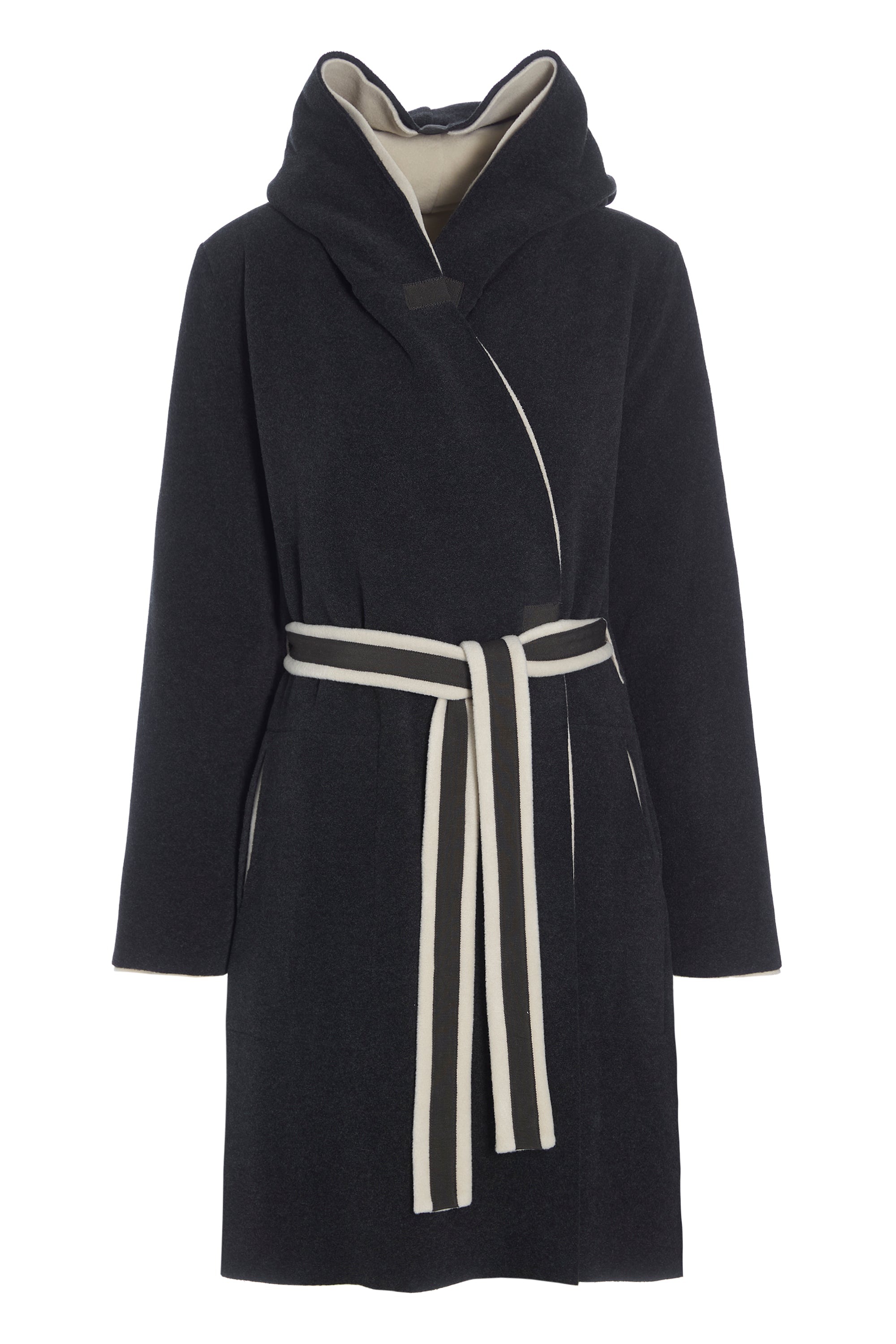 HENRIETTE STEFFENSEN COPENHAGEN REVERSIBEL MANTEL MIT KAPUZE - 7132 COATS KIT/SOFT BLACK 642