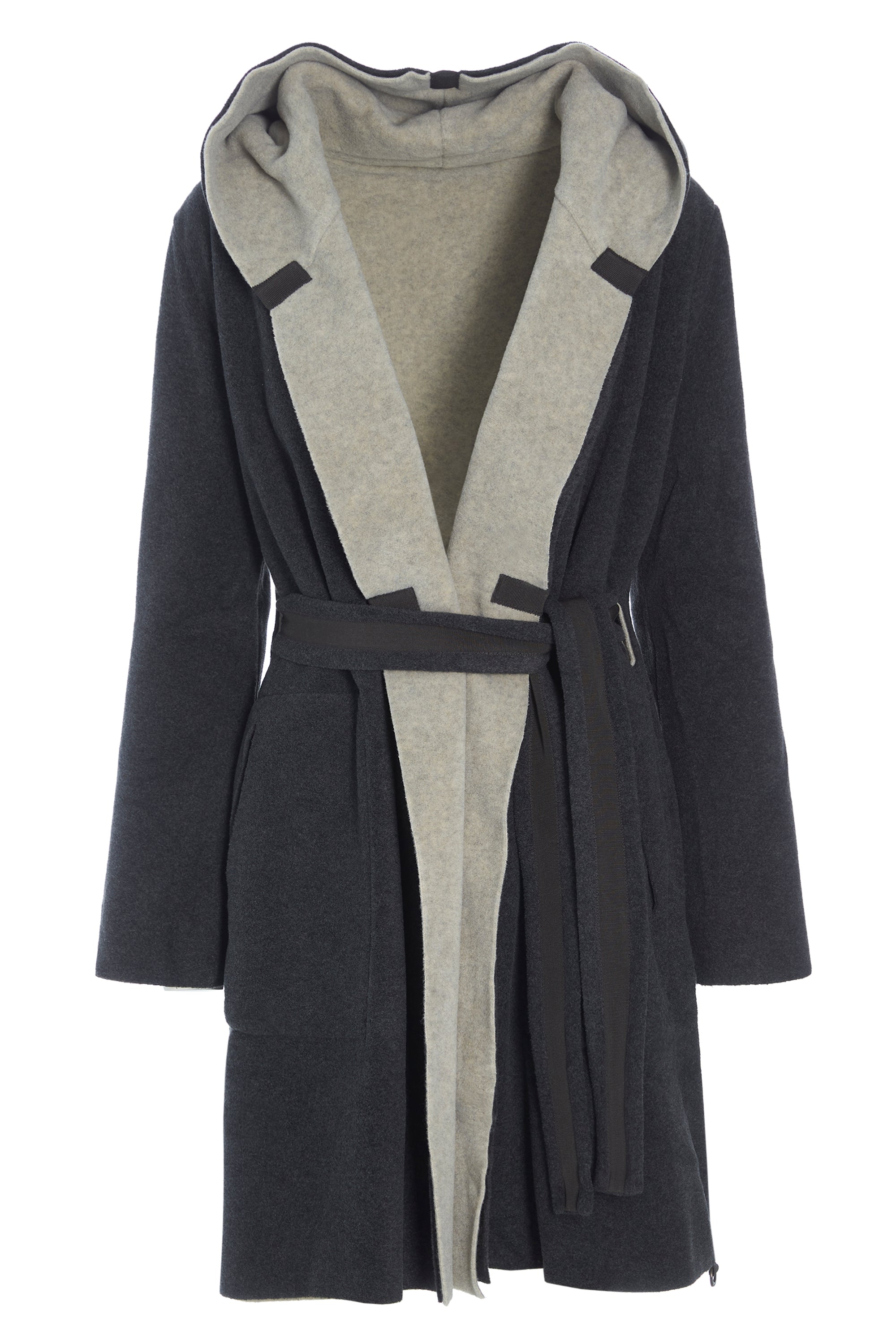 HENRIETTE STEFFENSEN COPENHAGEN REVERSIBEL MANTEL MIT KAPUZE - 7132 COATS SOFT BLACK/SAND 452