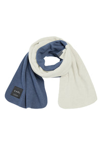SCHAL AUS WEICHEM FLEECE - 1004C - BLUE/OFF WHITE