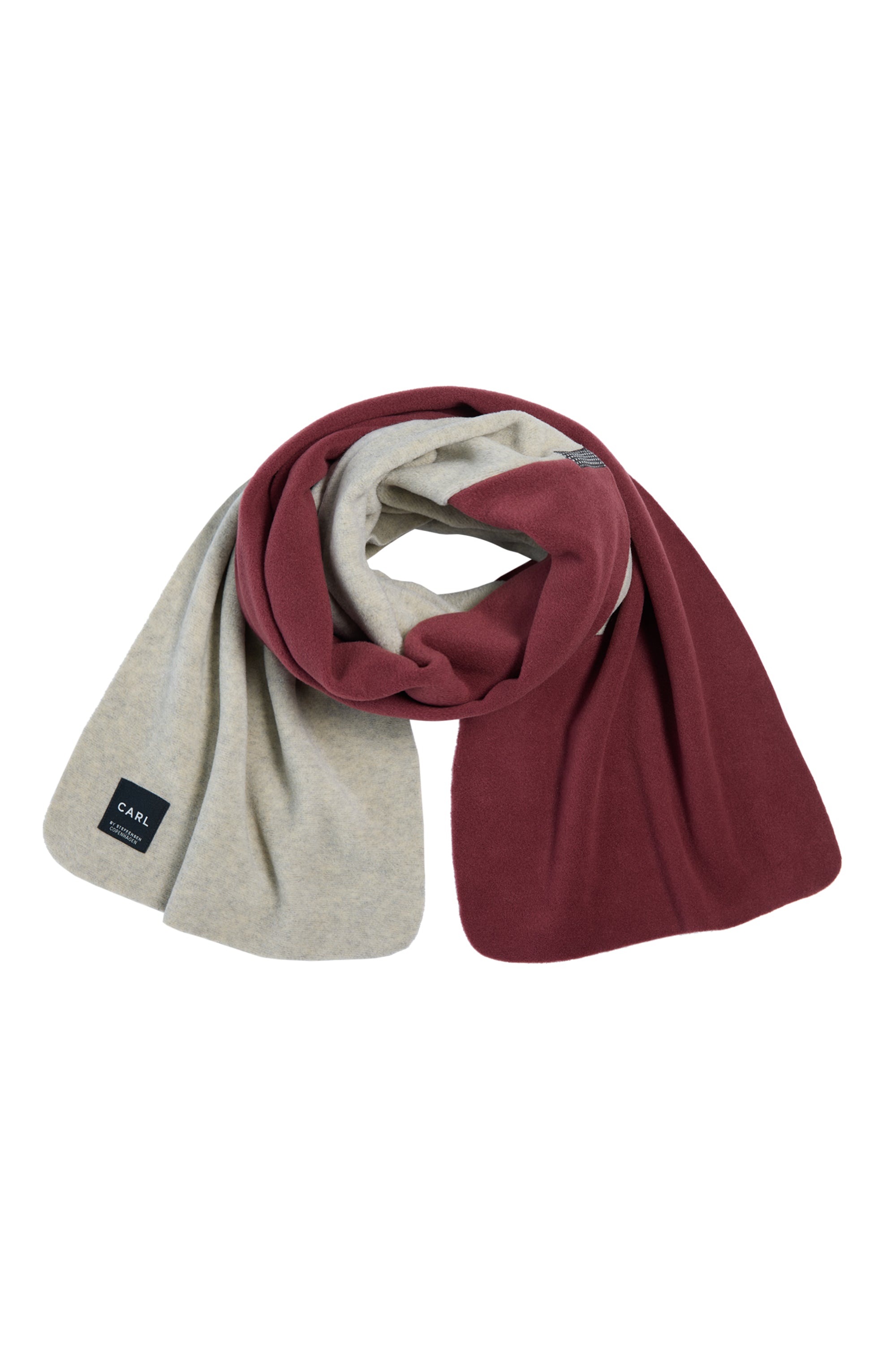 CARL BY STEFFENSEN COPENHAGEN SCHAL AUS WEICHEM FLEECE - 1004C SCARFS BORDEAUX 474