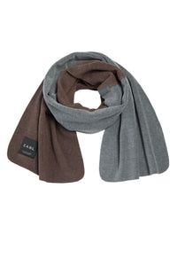 SCHAL AUS WEICHEM FLEECE - 1004C - BROWN/GREY