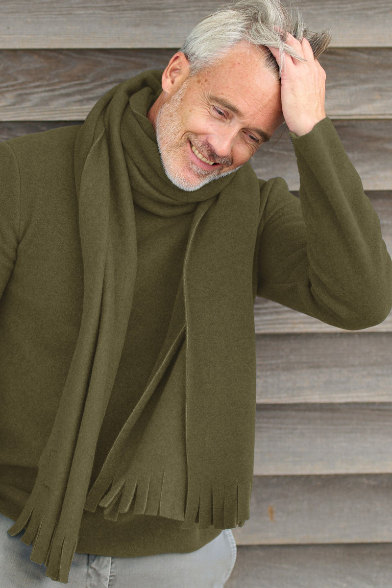 CARL BY STEFFENSEN COPENHAGEN SCHAL MIT FRANSEN - 1006 SCARFS MOSS 611