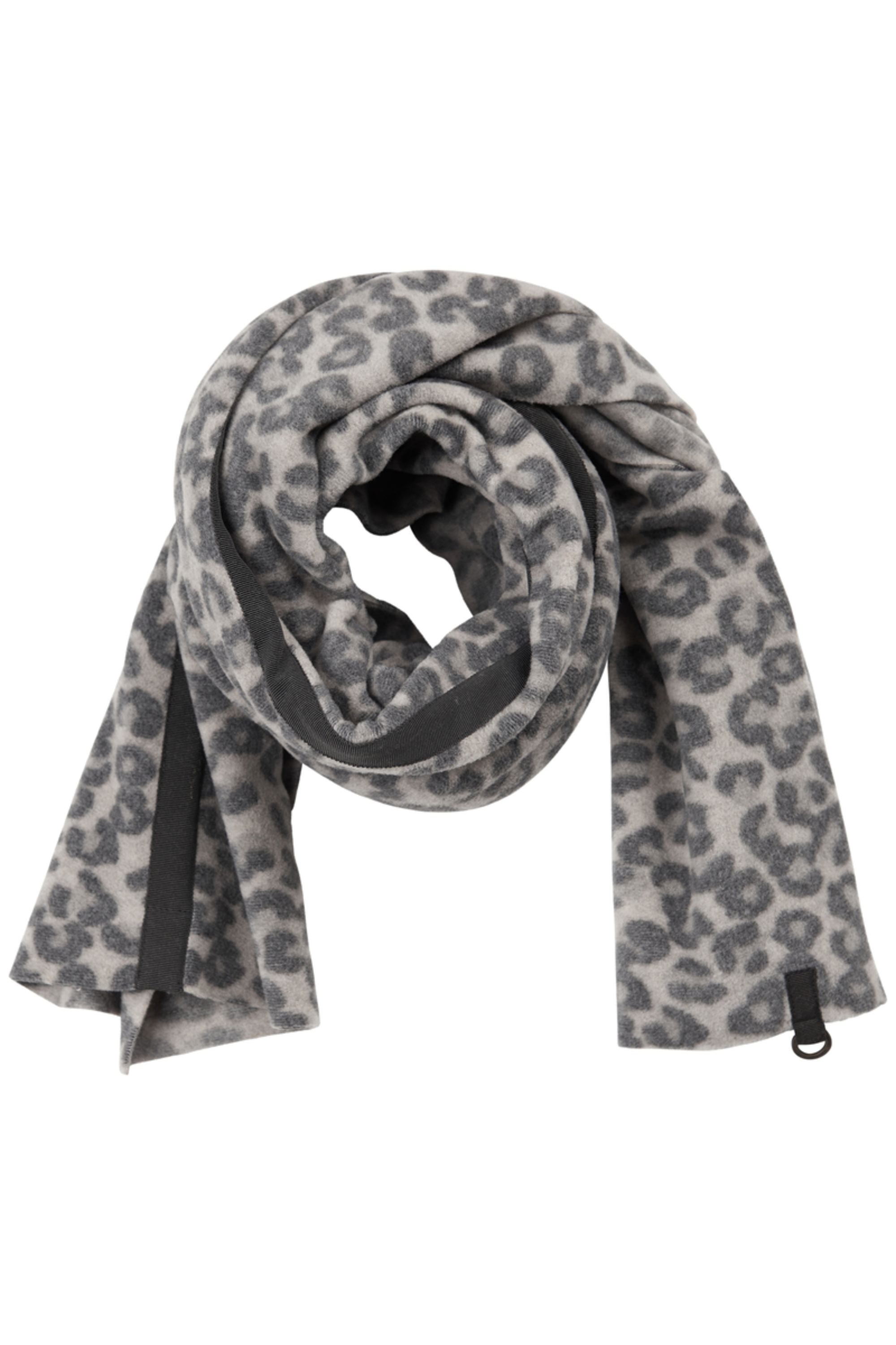 HENRIETTE STEFFENSEN COPENHAGEN SCHAL MIT KAPPE - 4054P HATS LEOPARD grey 105