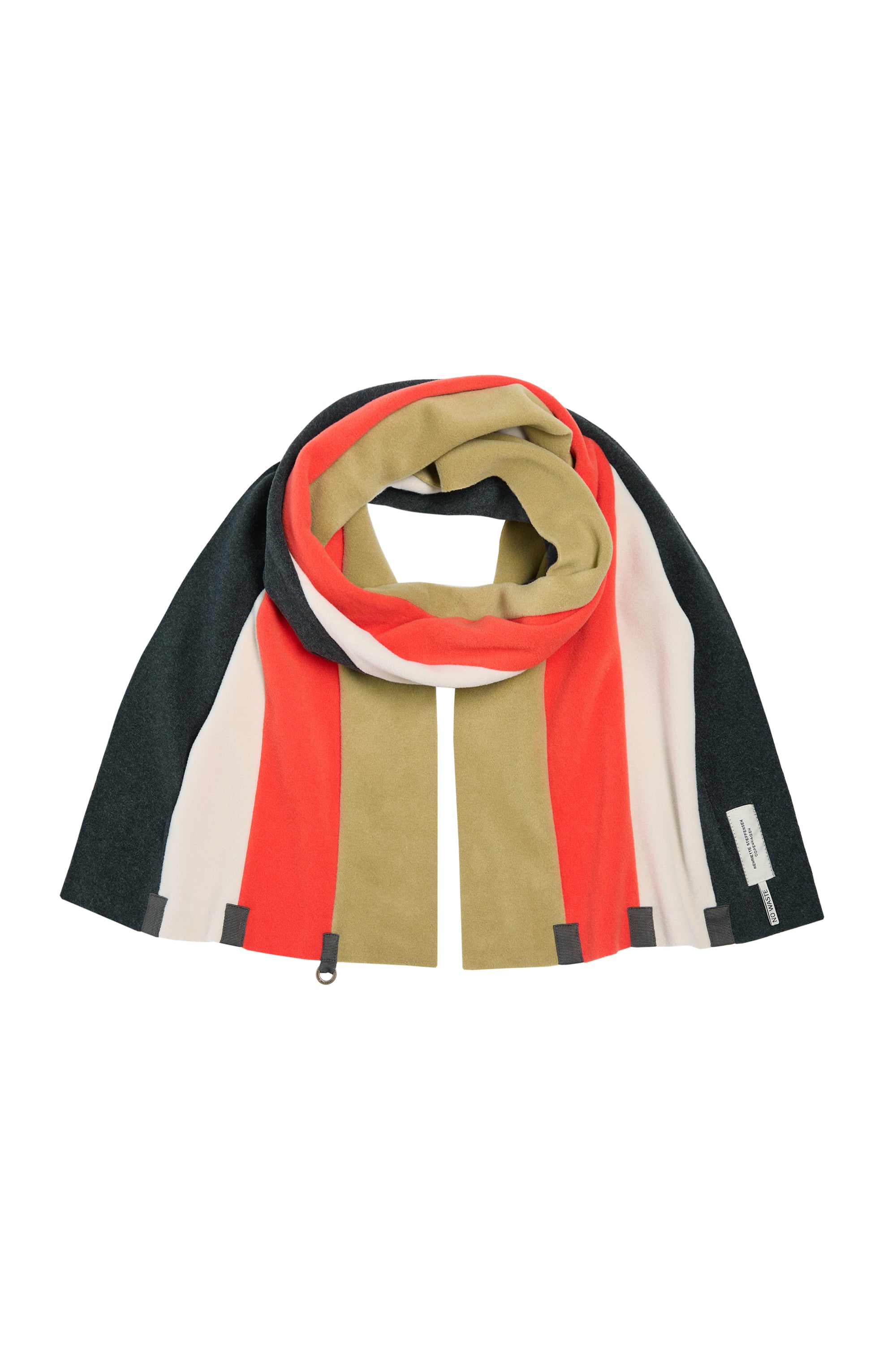 HENRIETTE STEFFENSEN COPENHAGEN SCHAL NO WASTE - 4125 SCARFS OLIVE/TOMATO/KIT/SB 330