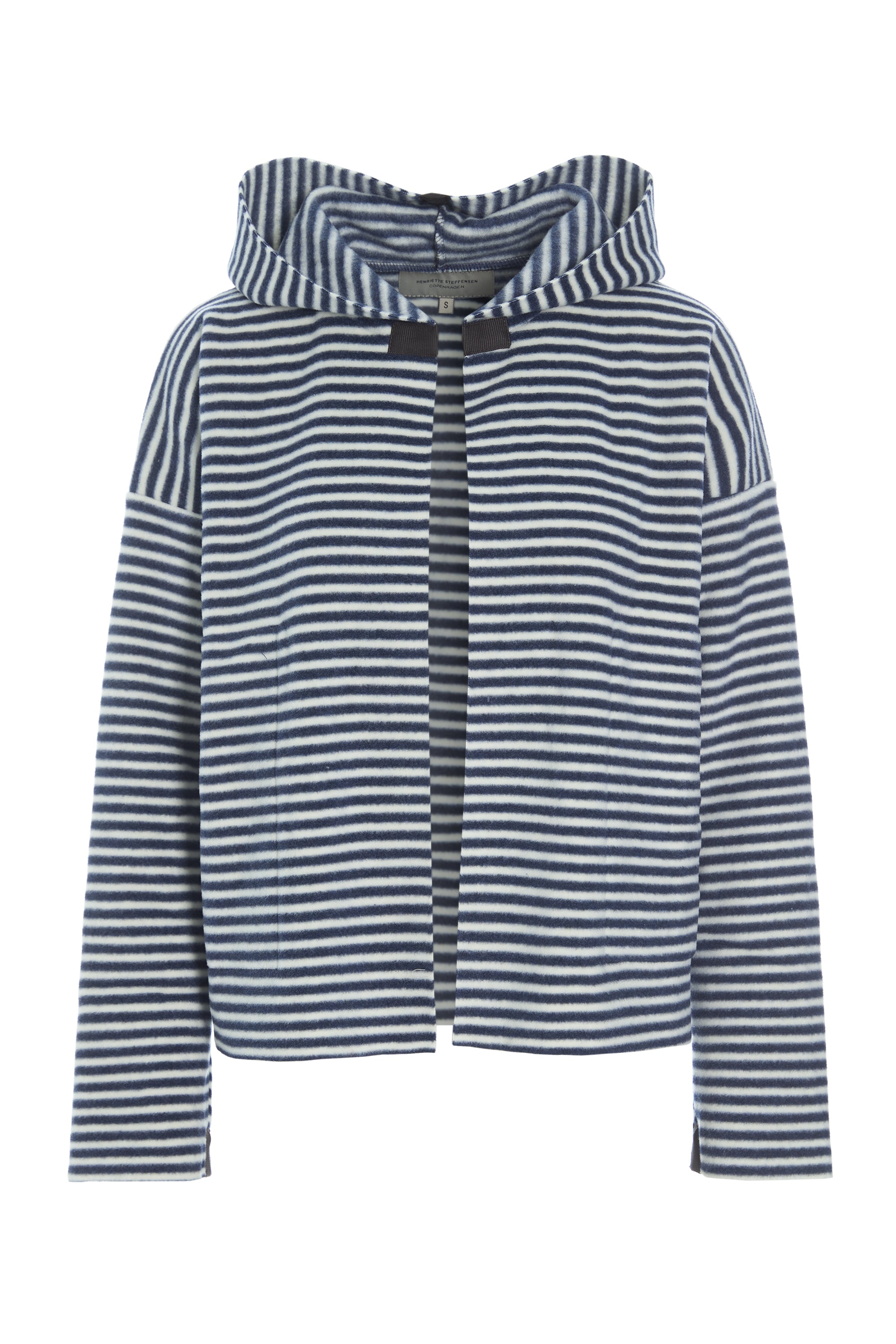 HENRIETTE STEFFENSEN COPENHAGEN SPORTY CARDIGAN - 7158 CARDIGANS STRIPES DENIM & KIT 667