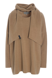 SWEATER MIT SCHAL - 1338 - CAMEL