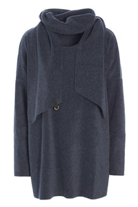 SWEATER MIT SCHAL - 1338 - DEEP BLUE