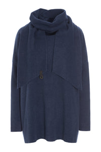 SWEATER MIT SCHAL - 1338 - DENIM