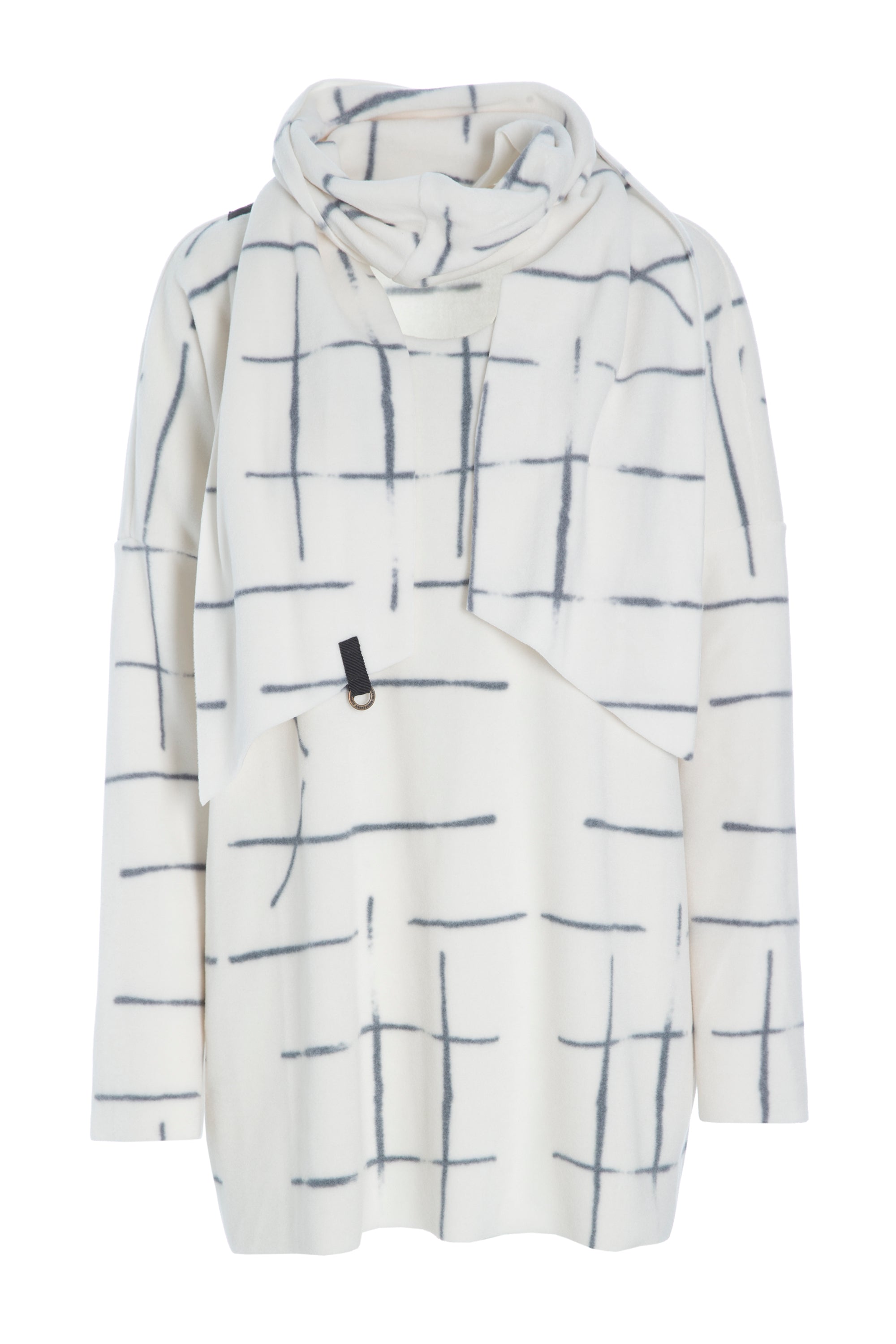 HENRIETTE STEFFENSEN COPENHAGEN SWEATER MIT SCHAL - 1338P SWEATERS fleece CHECK PRINT 112