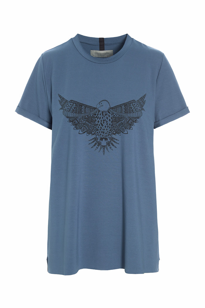 HENRIETTE STEFFENSEN COPENHAGEN T-SHIRT EAGLE - 96089 T-SHIRTS DUSTY BLUE 794