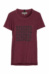 T-SHIRT LOGO PRINT - 96107 - BORDEAUX