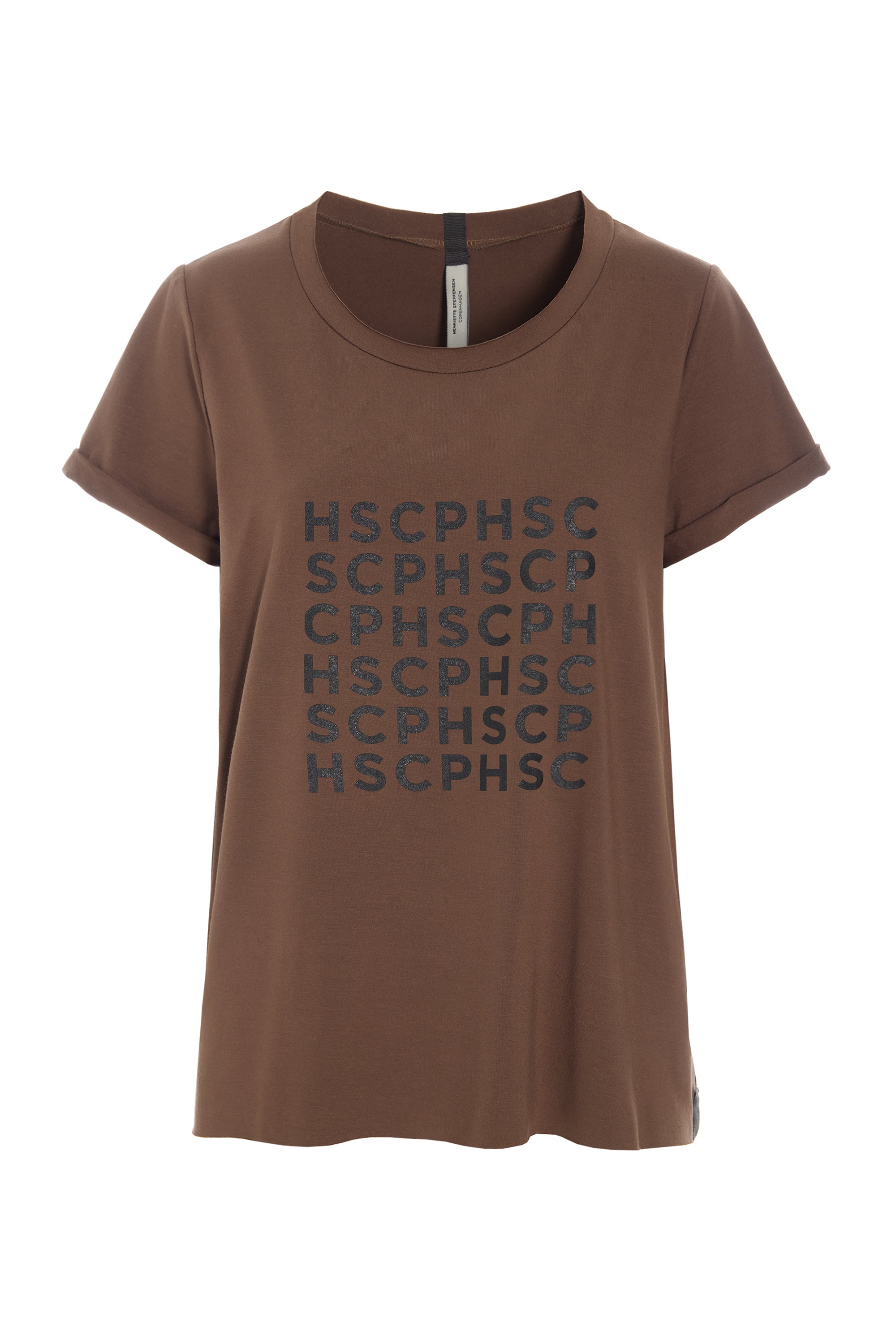HENRIETTE STEFFENSEN COPENHAGEN T-SHIRT LOGO PRINT - 96107 T-SHIRTS CHOCOLATE 844