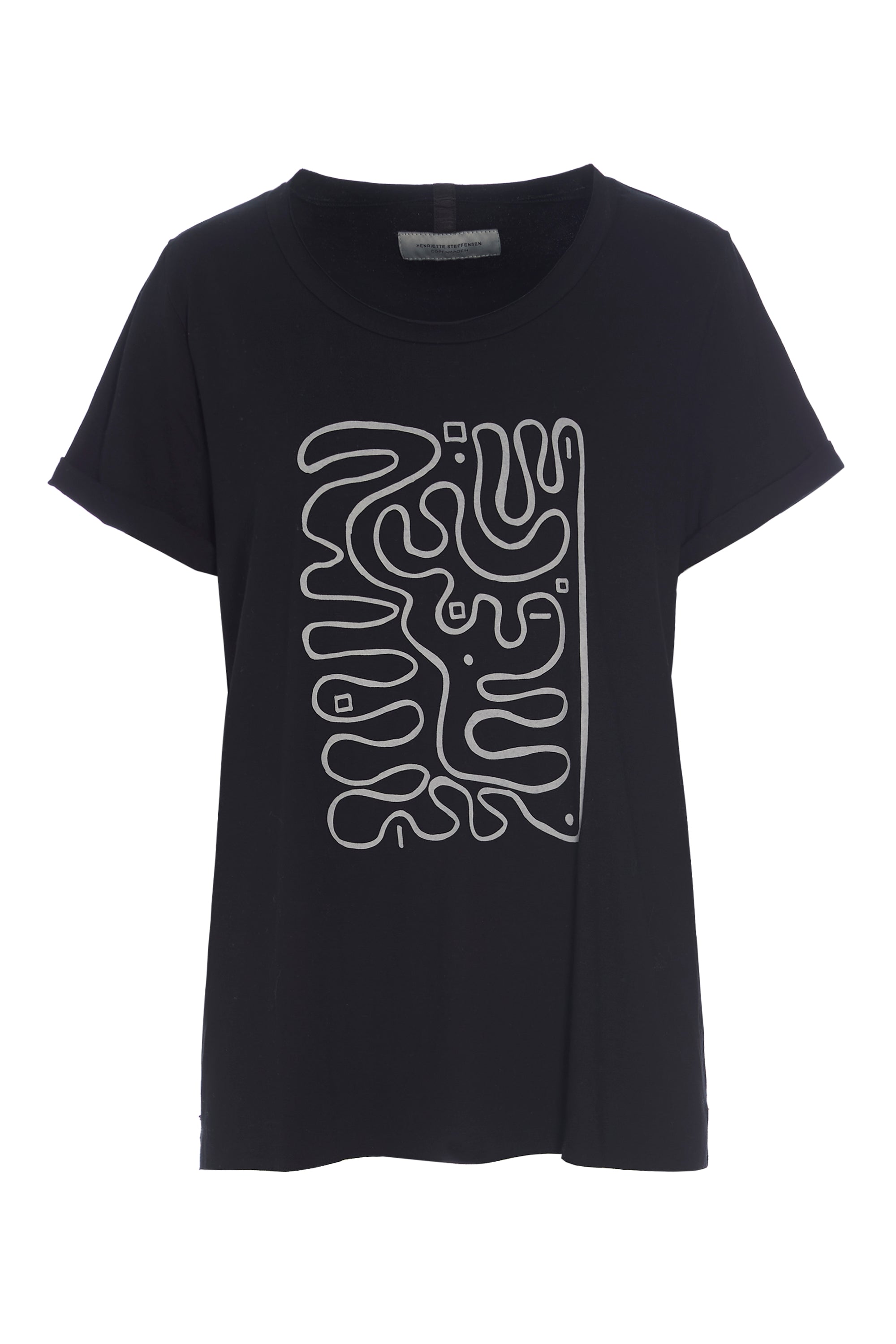HENRIETTE STEFFENSEN COPENHAGEN T-SHIRT MIT GRAFIKDRUCK - 96063 T-SHIRTS BLACK 900