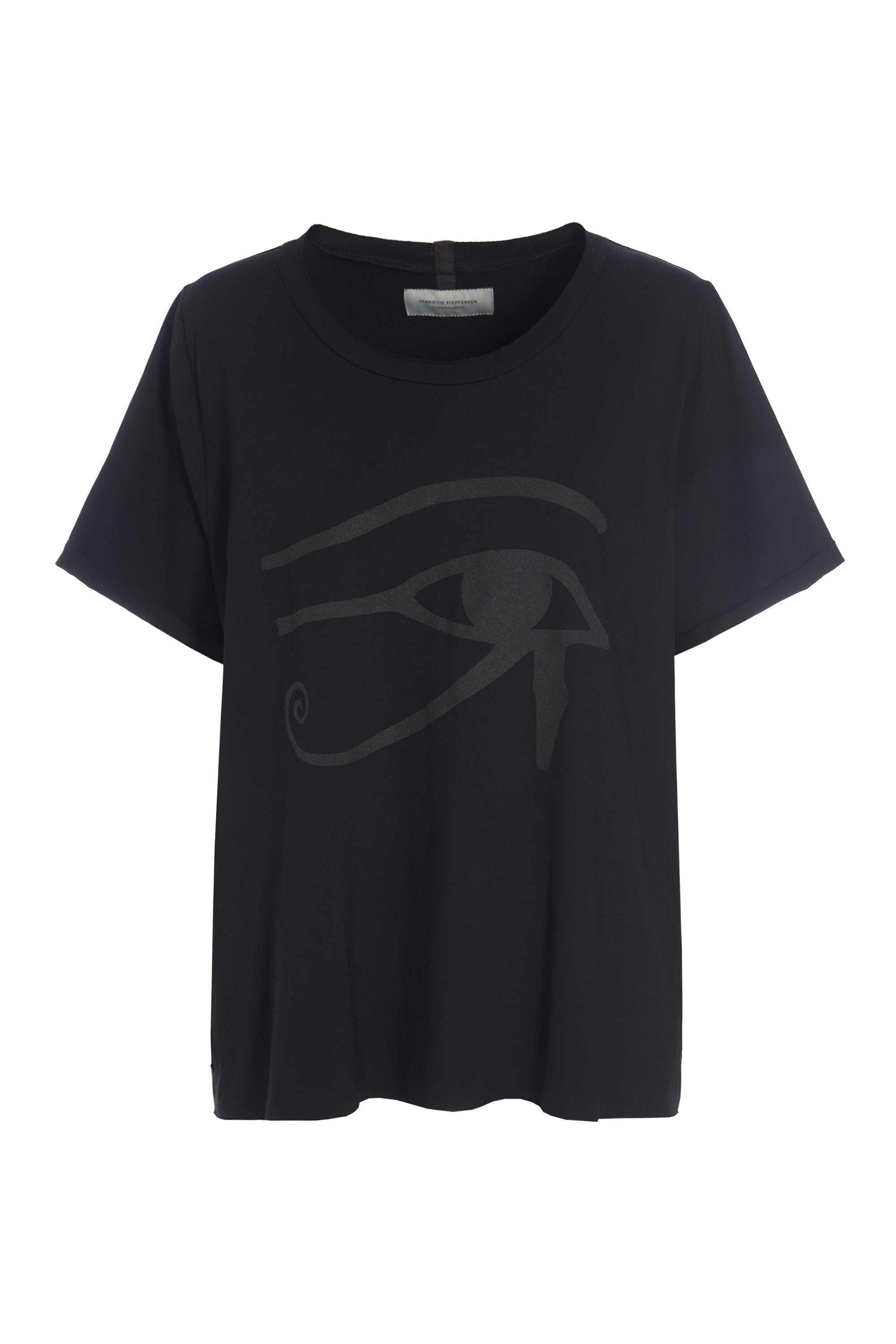 HENRIETTE STEFFENSEN COPENHAGEN TEE EYE PRINT - 96086 T-SHIRTS BLACK 900
