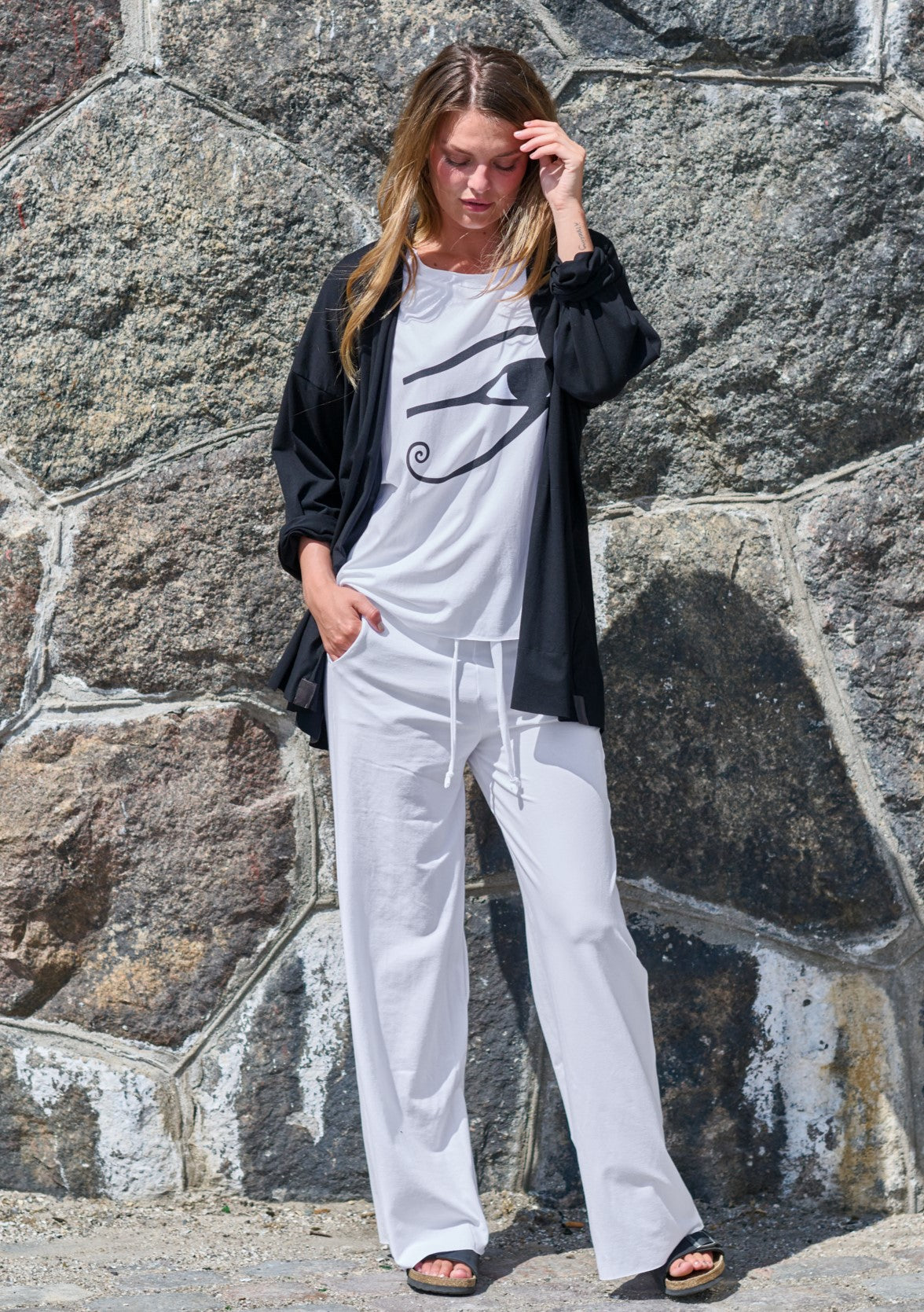 HENRIETTE STEFFENSEN COPENHAGEN TEE EYE PRINT - 96086 T-SHIRTS WHITE 816