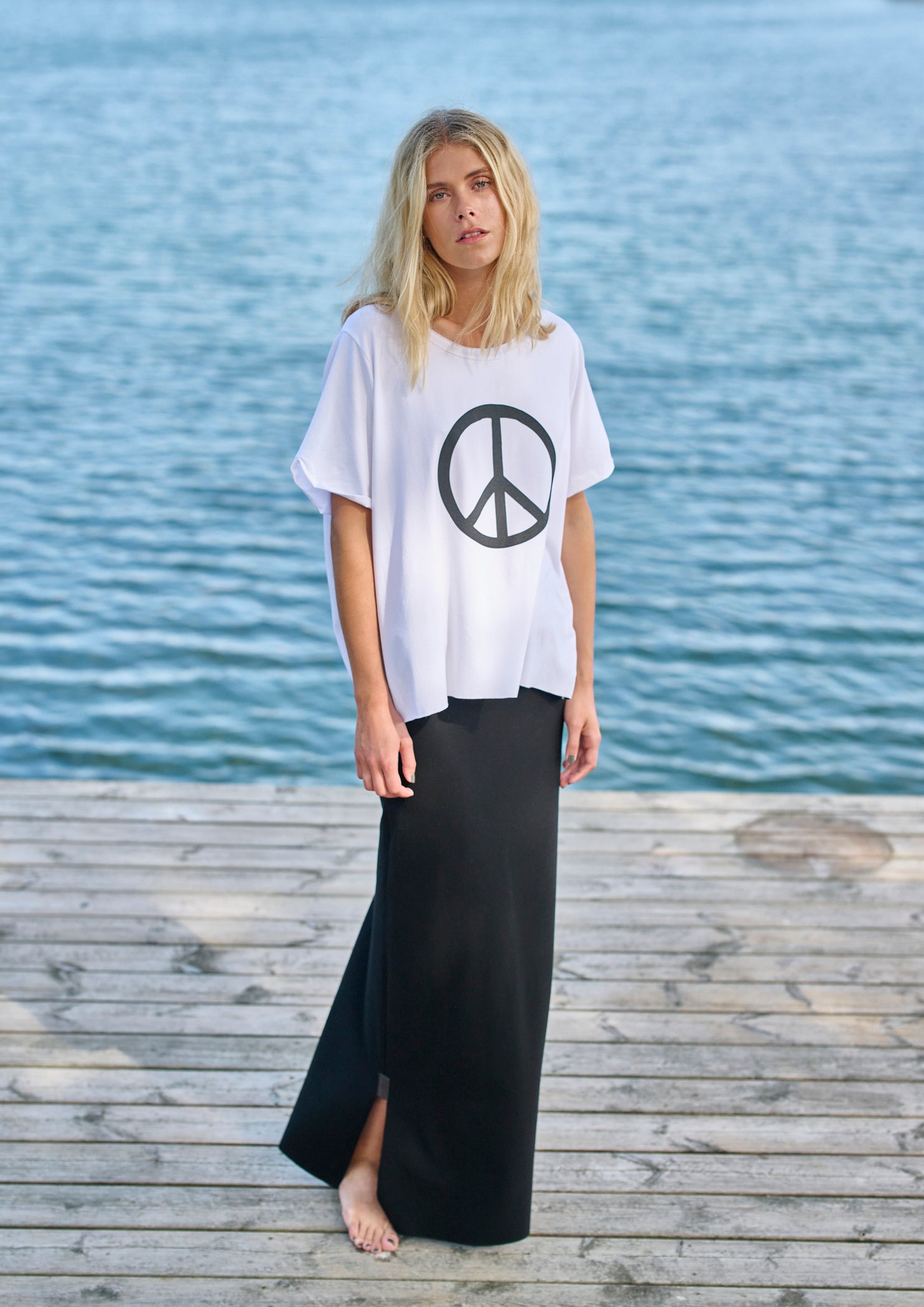 HENRIETTE STEFFENSEN COPENHAGEN TEE PEACE PRINT - 96066 T-SHIRTS WHITE 816