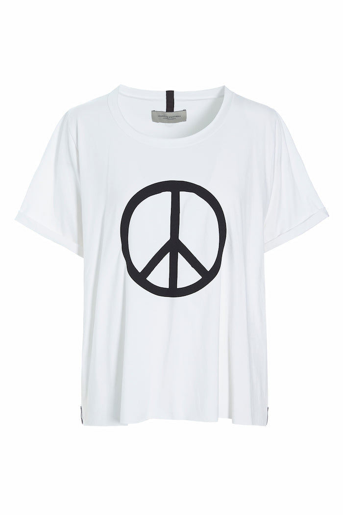 HENRIETTE STEFFENSEN COPENHAGEN TEE PEACE PRINT - 96066 T-SHIRTS WHITE 816