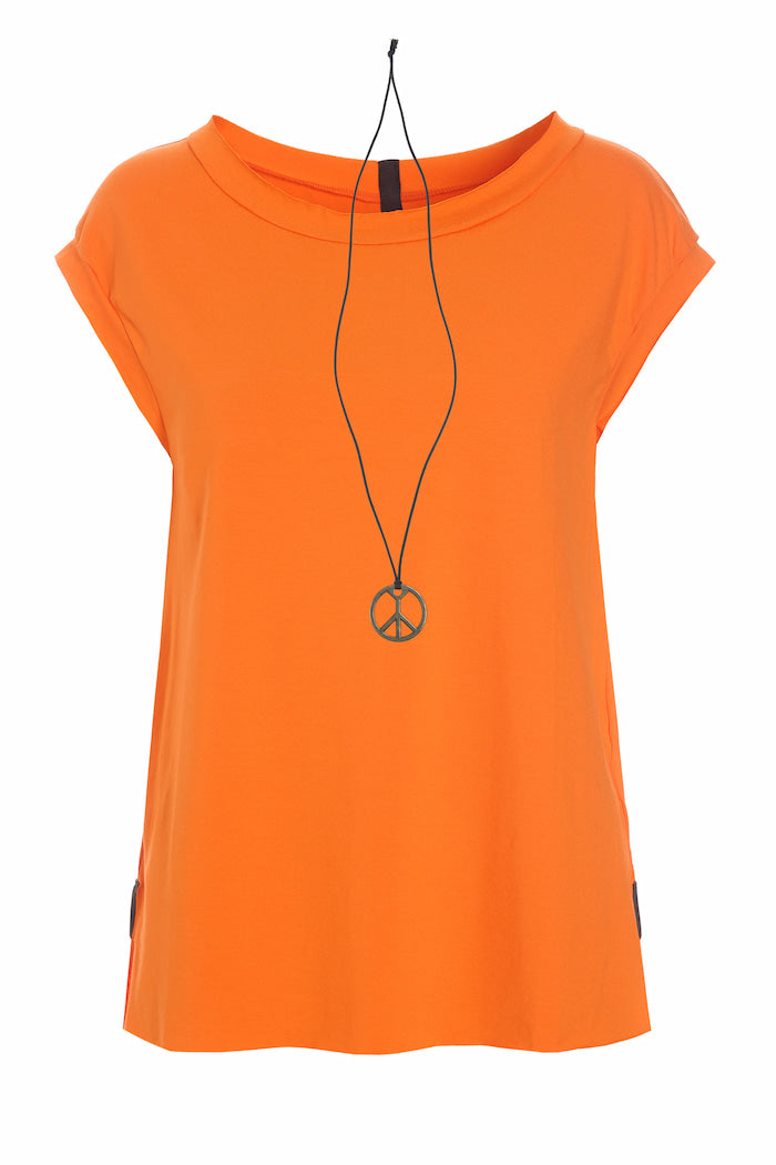 HENRIETTE STEFFENSEN COPENHAGEN TOP MIT HALSKETTE - 96080 T-SHIRTS ORANGE 773
