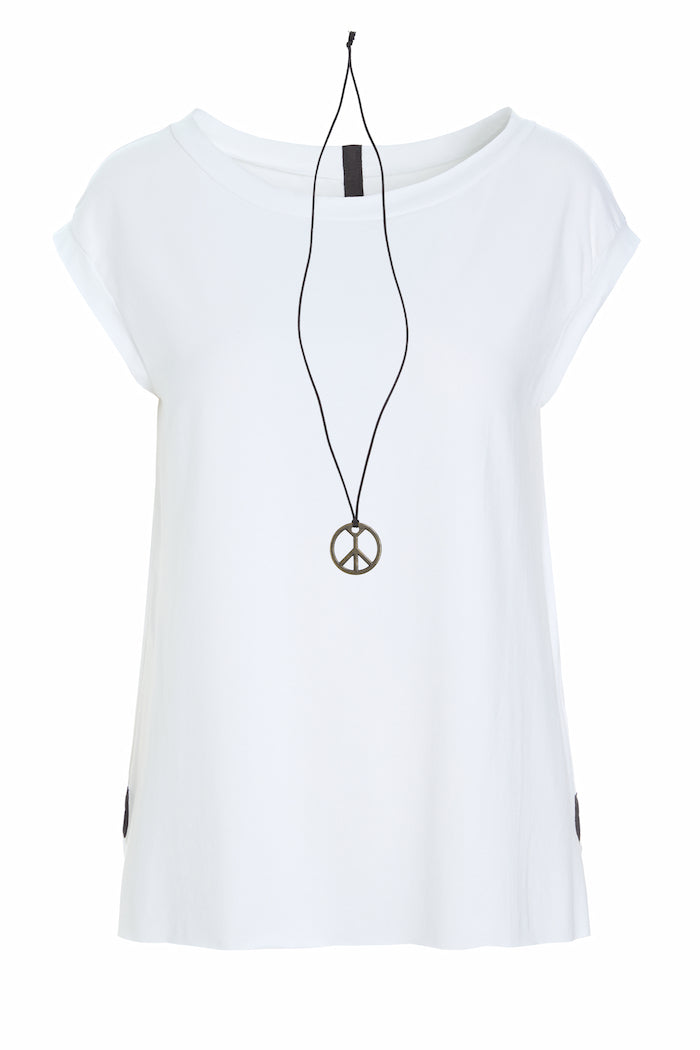 HENRIETTE STEFFENSEN COPENHAGEN TOP MIT HALSKETTE - 96080 T-SHIRTS WHITE 816