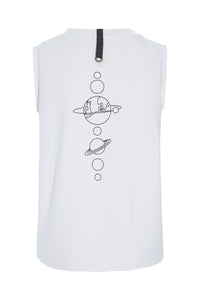 TOP V-AUSSCHNITT - 96102 EARTH - WHITE