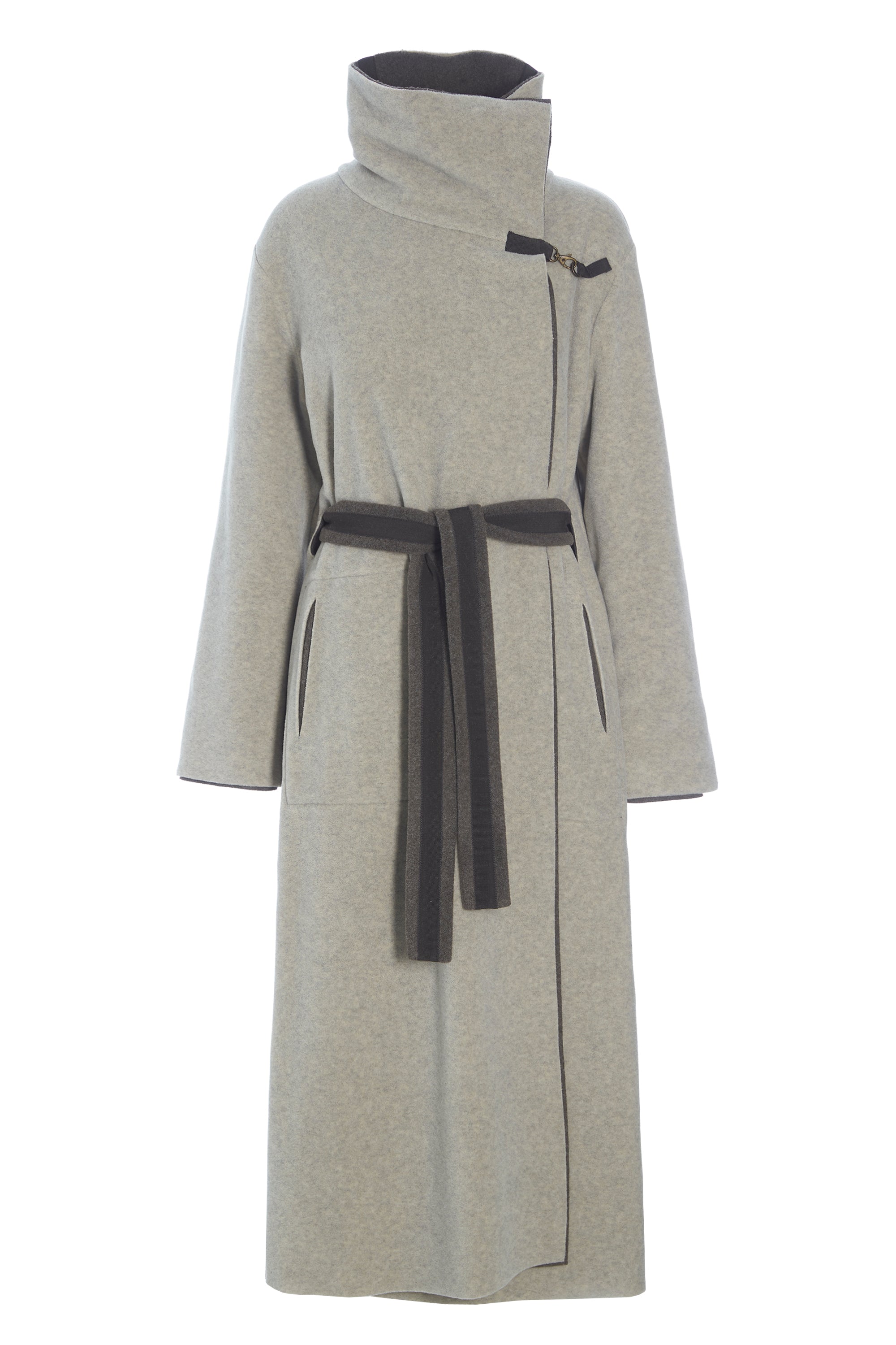HENRIETTE STEFFENSEN COPENHAGEN TRENCHCOAT AUS DOPPELLAGIGEM FLEECE - 7145 COATS BARK/SAND 646