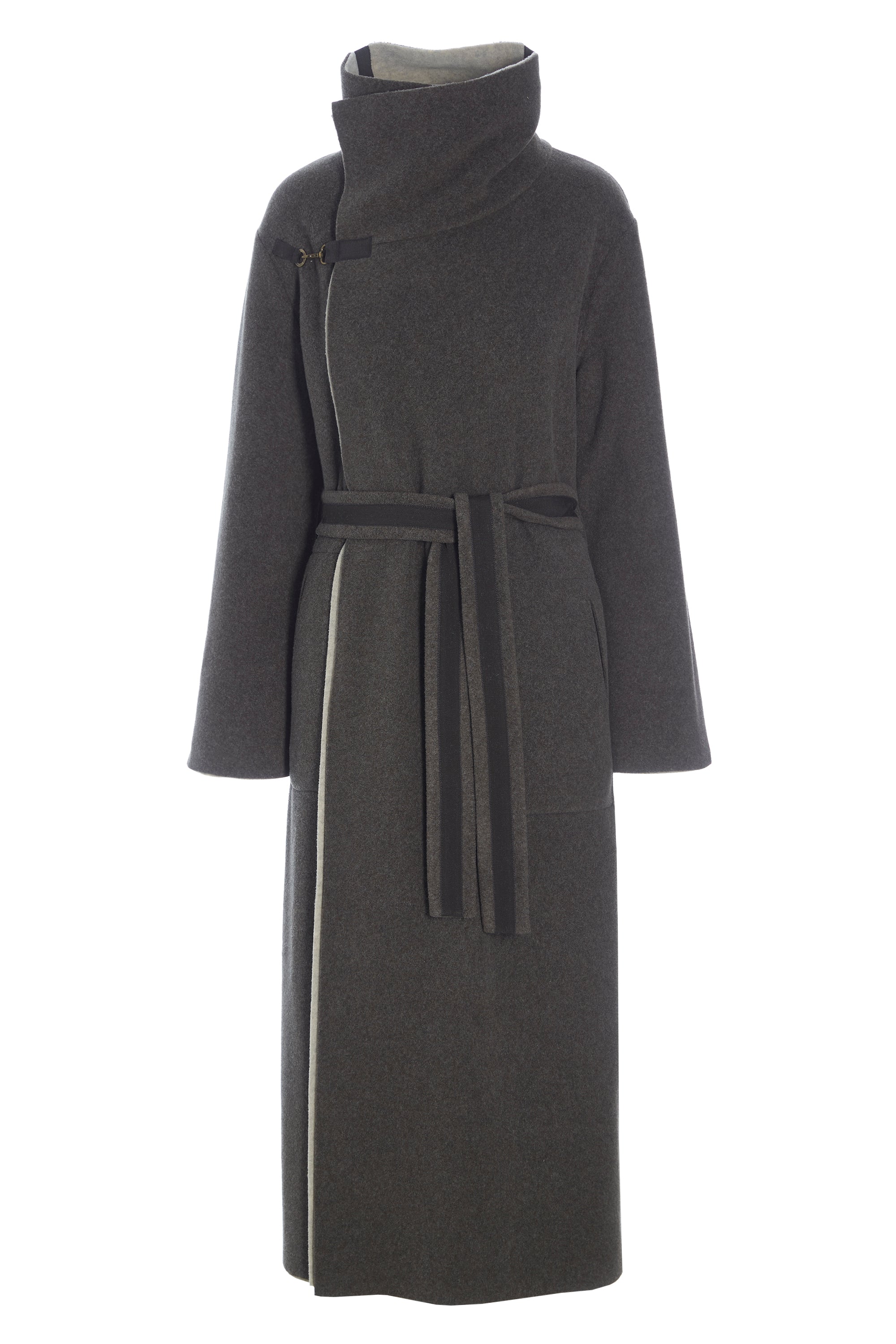 HENRIETTE STEFFENSEN COPENHAGEN TRENCHCOAT AUS DOPPELLAGIGEM FLEECE - 7145 COATS BARK/SAND 646