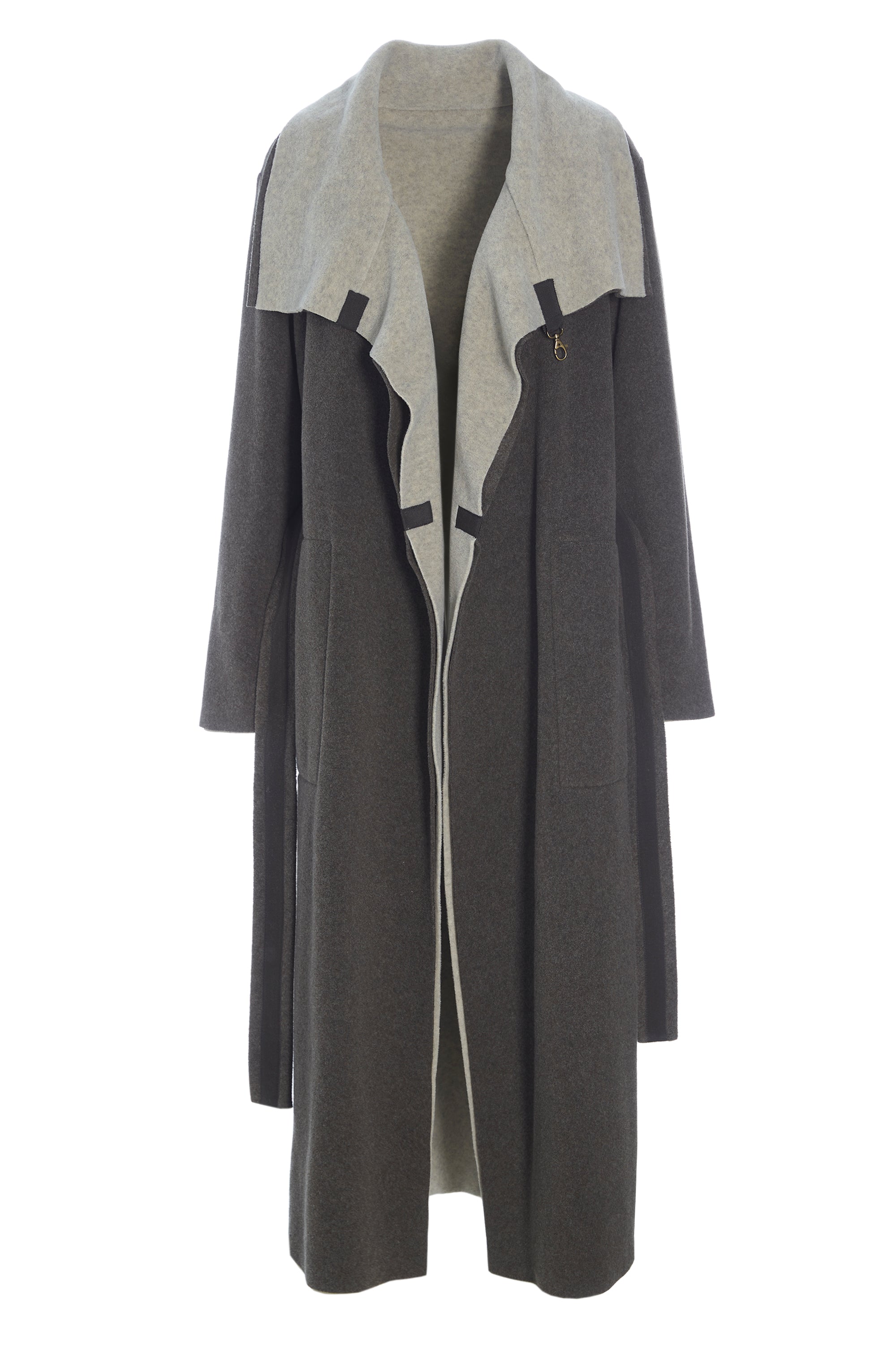 HENRIETTE STEFFENSEN COPENHAGEN TRENCHCOAT AUS DOPPELLAGIGEM FLEECE - 7145 COATS BARK/SAND 646