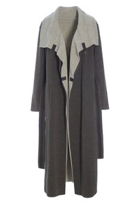 TRENCHCOAT AUS DOPPELLAGIGEM FLEECE - 7145 - BARK/SAND