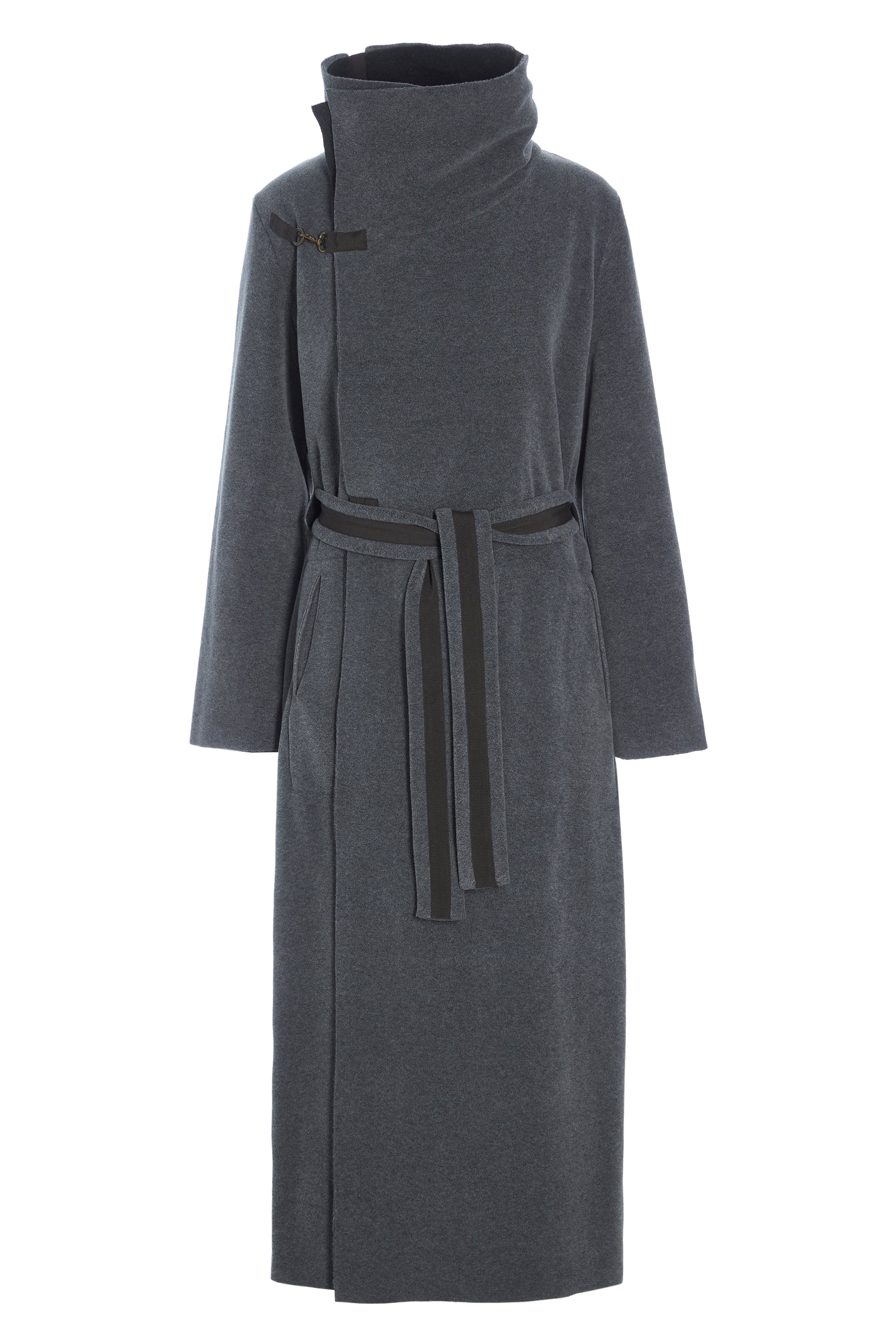 HENRIETTE STEFFENSEN COPENHAGEN TRENCHCOAT AUS DOPPELLAGIGEM FLEECE - 7145 COATS GREY/SOFT BLACK 647
