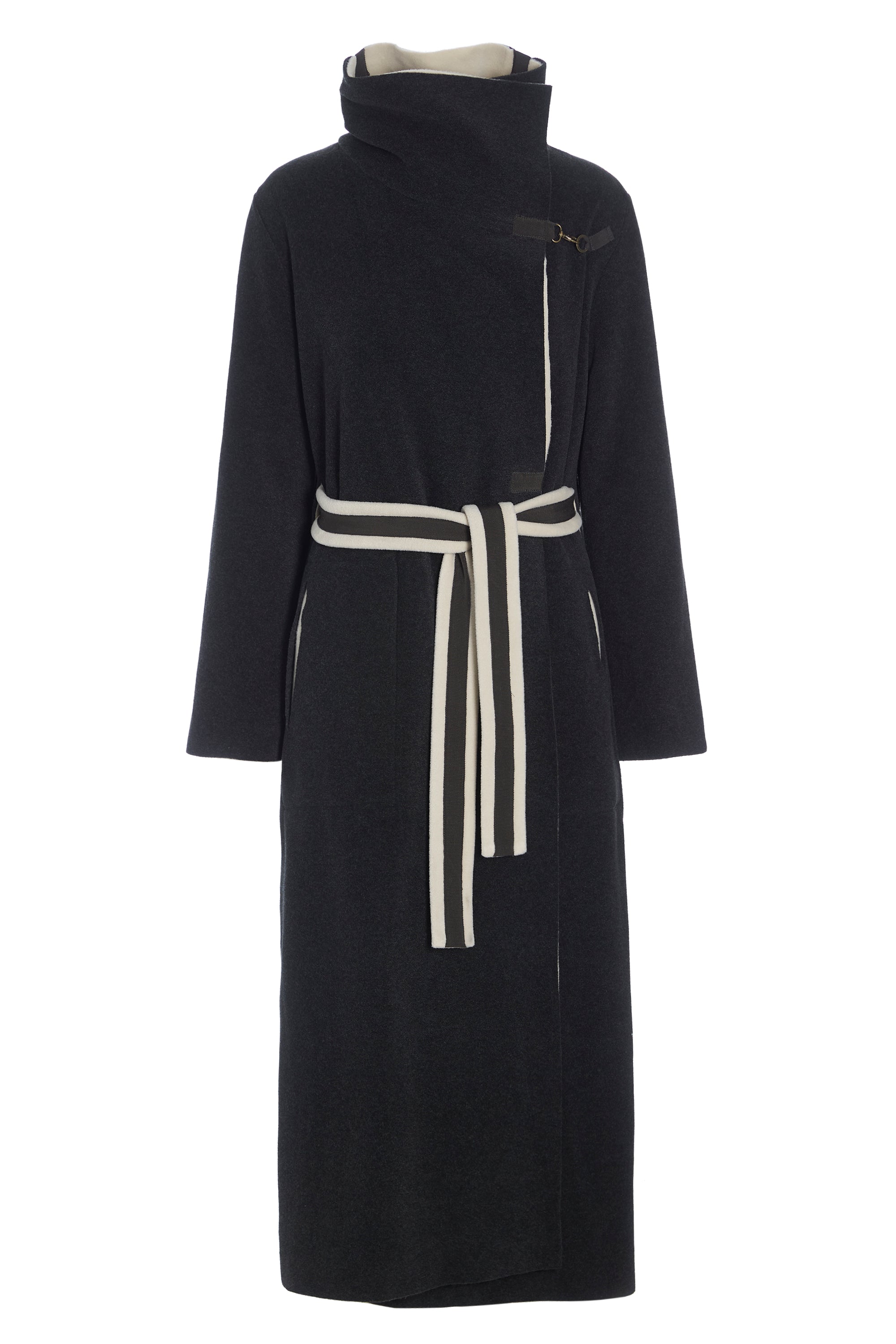 HENRIETTE STEFFENSEN COPENHAGEN TRENCHCOAT AUS DOPPELLAGIGEM FLEECE - 7145 COATS KIT/SOFT BLACK 642