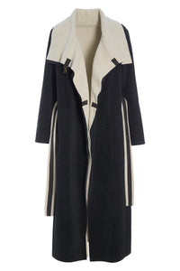 TRENCHCOAT AUS DOPPELLAGIGEM FLEECE - 7145 - KIT/SOFT BLACK