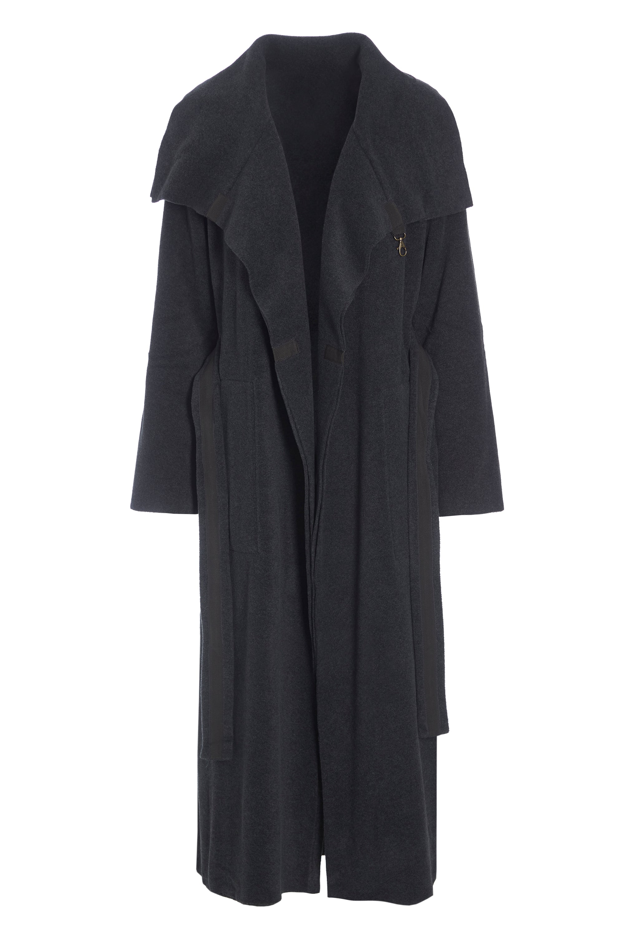 HENRIETTE STEFFENSEN COPENHAGEN TRENCHCOAT AUS DOPPELLAGIGEM FLEECE - 7145 COATS SOFT BLACK 914