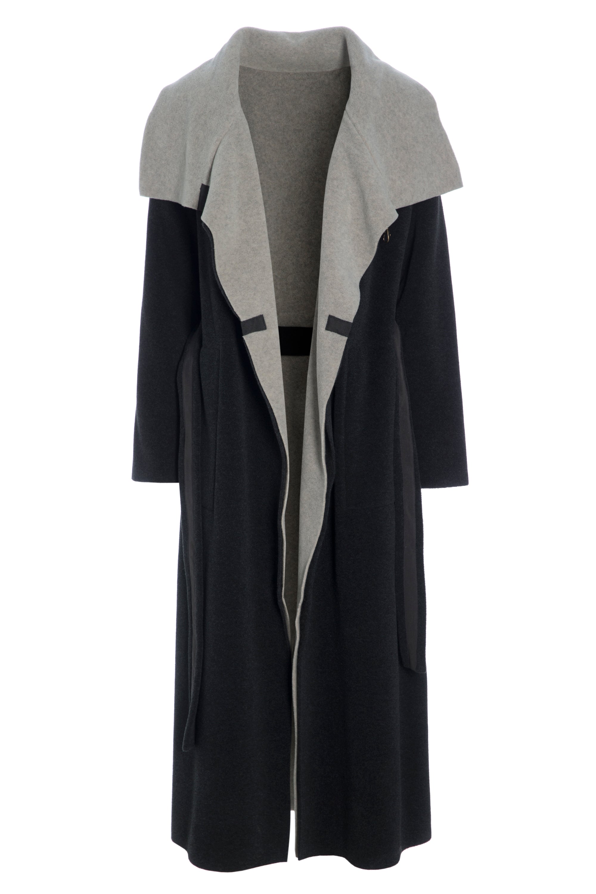 HENRIETTE STEFFENSEN COPENHAGEN TRENCHCOAT AUS DOPPELLAGIGEM FLEECE - 7145 COATS SOFT BLACK/SAND 452