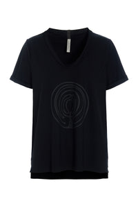 V-NECK-TEE - 96105 EMBRACE - BLACK