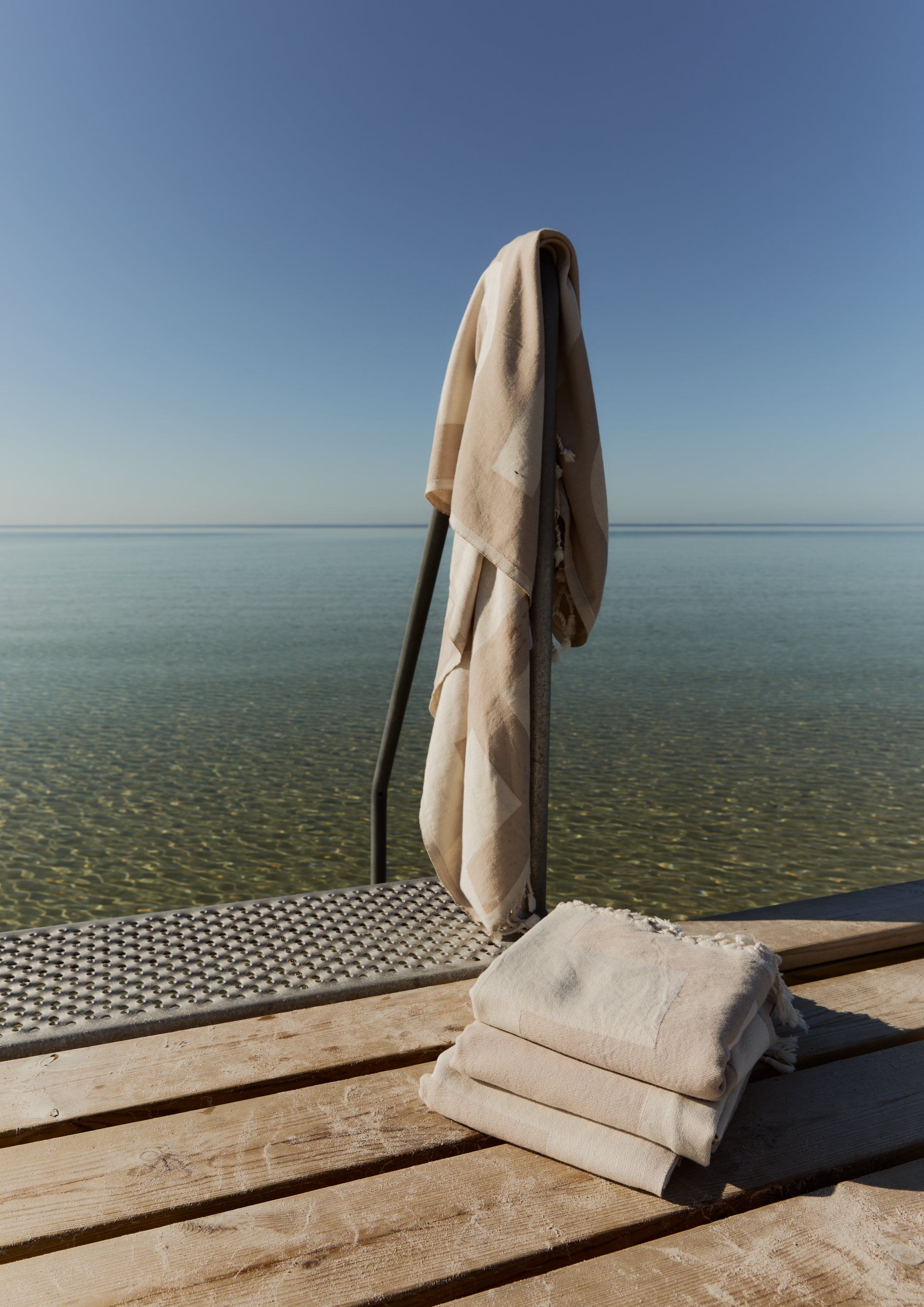 HENRIETTE STEFFENSEN COPENHAGEN XL LUXERY HAMMAM TOWEL - 8001 HOME IVORY / BEIGE 1001