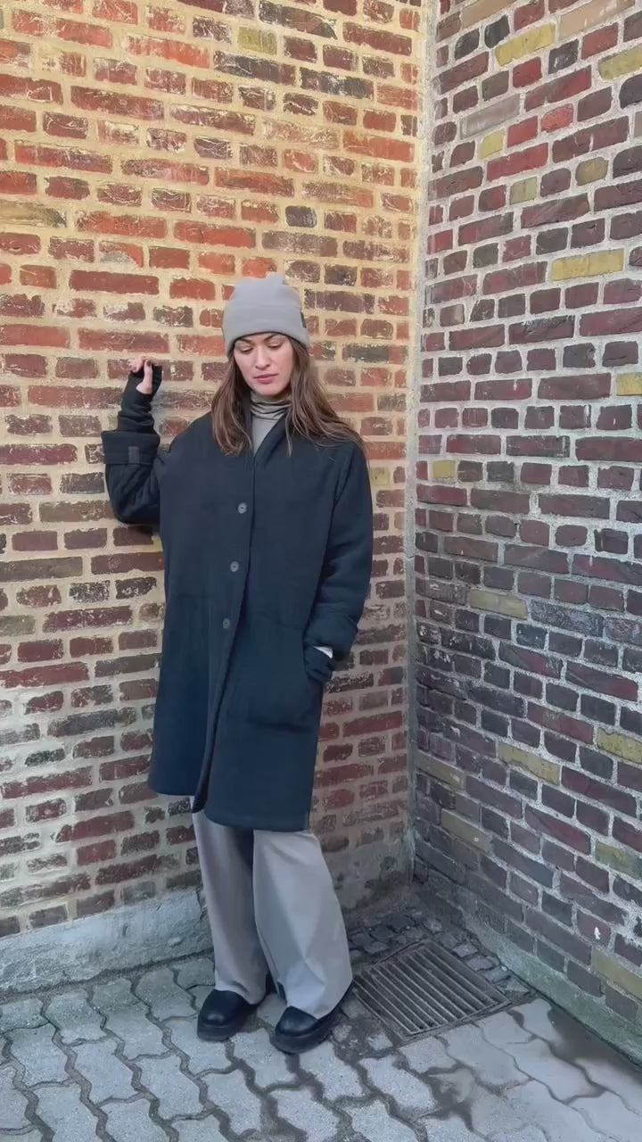 HENRIETTE STEFFENSEN COPENHAGEN MANTEL DOPPELSCHICHT - 7165 COATS SOFT BLACK 914